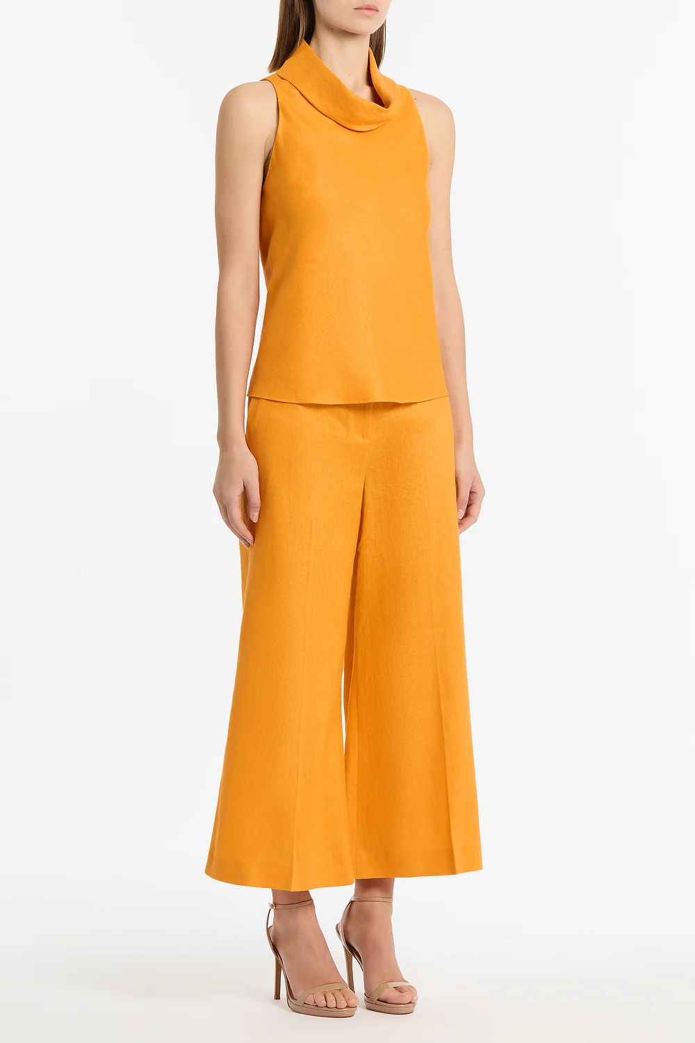 AMBER LINEN WAISTED CROP PANT - Image 2