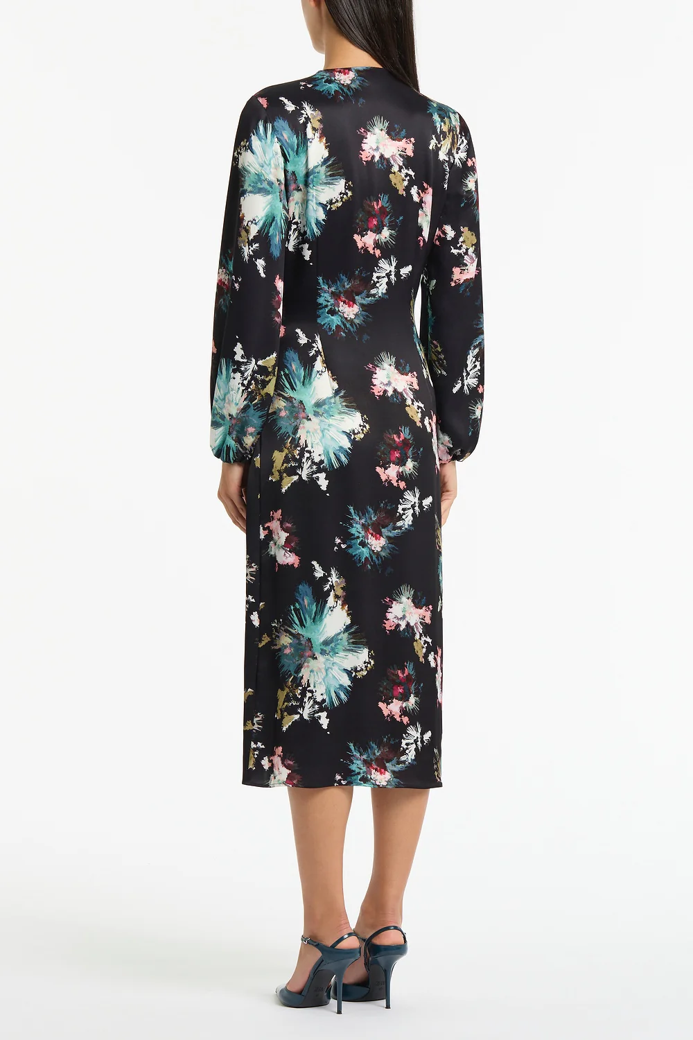 BELLE DE JOUR SATIN ACETATE KEYHOLE WRAP DRESS - Image 3