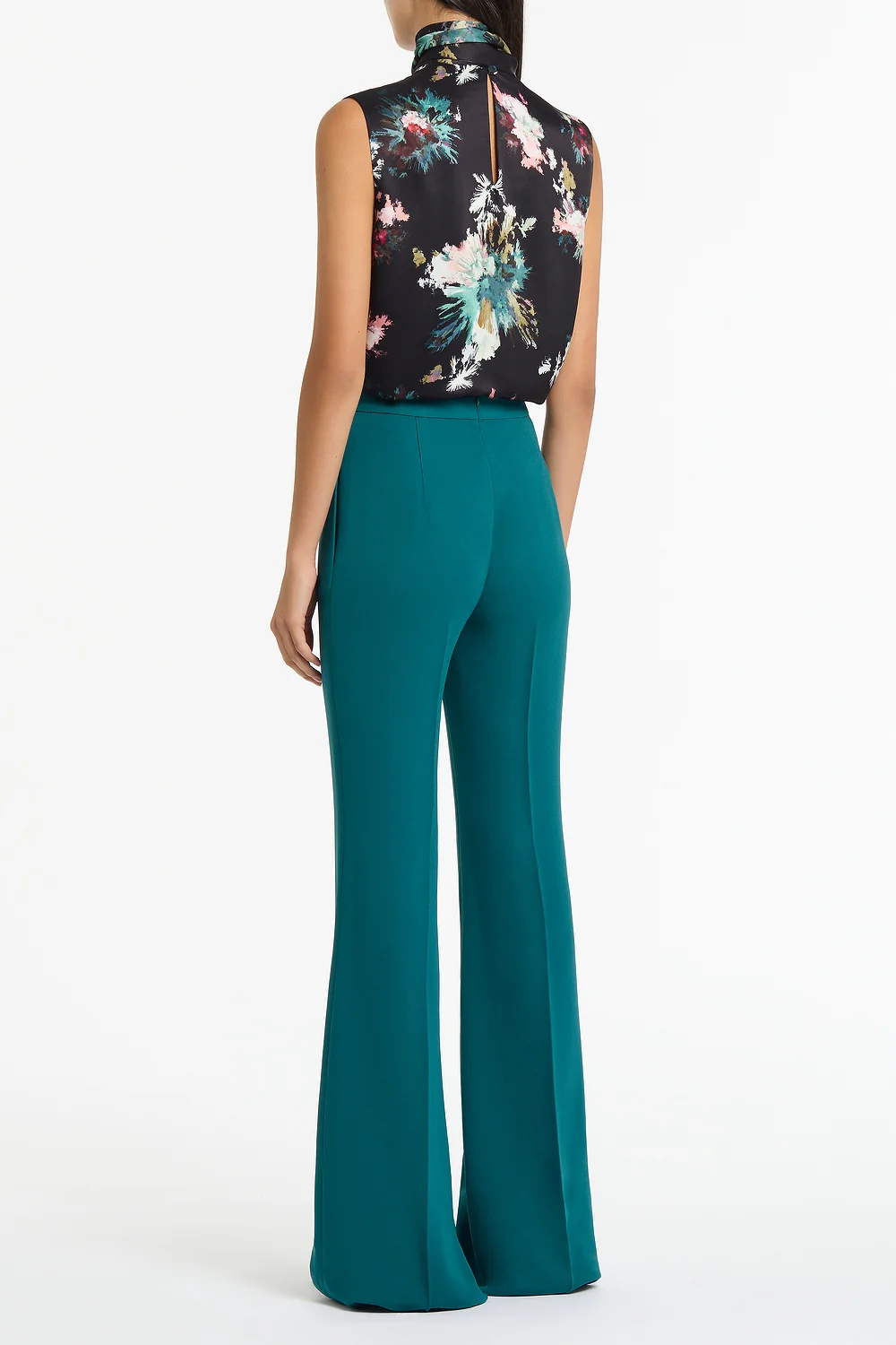BELLE DE JOUR SATIN ACETATE TIE NECK TOP - Image 3
