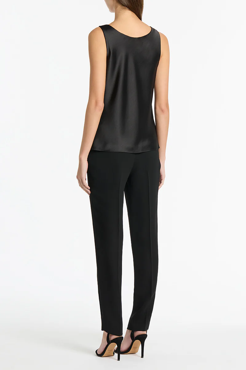 BLACK CREPE CLASSIC SLIM PANT - Image 2