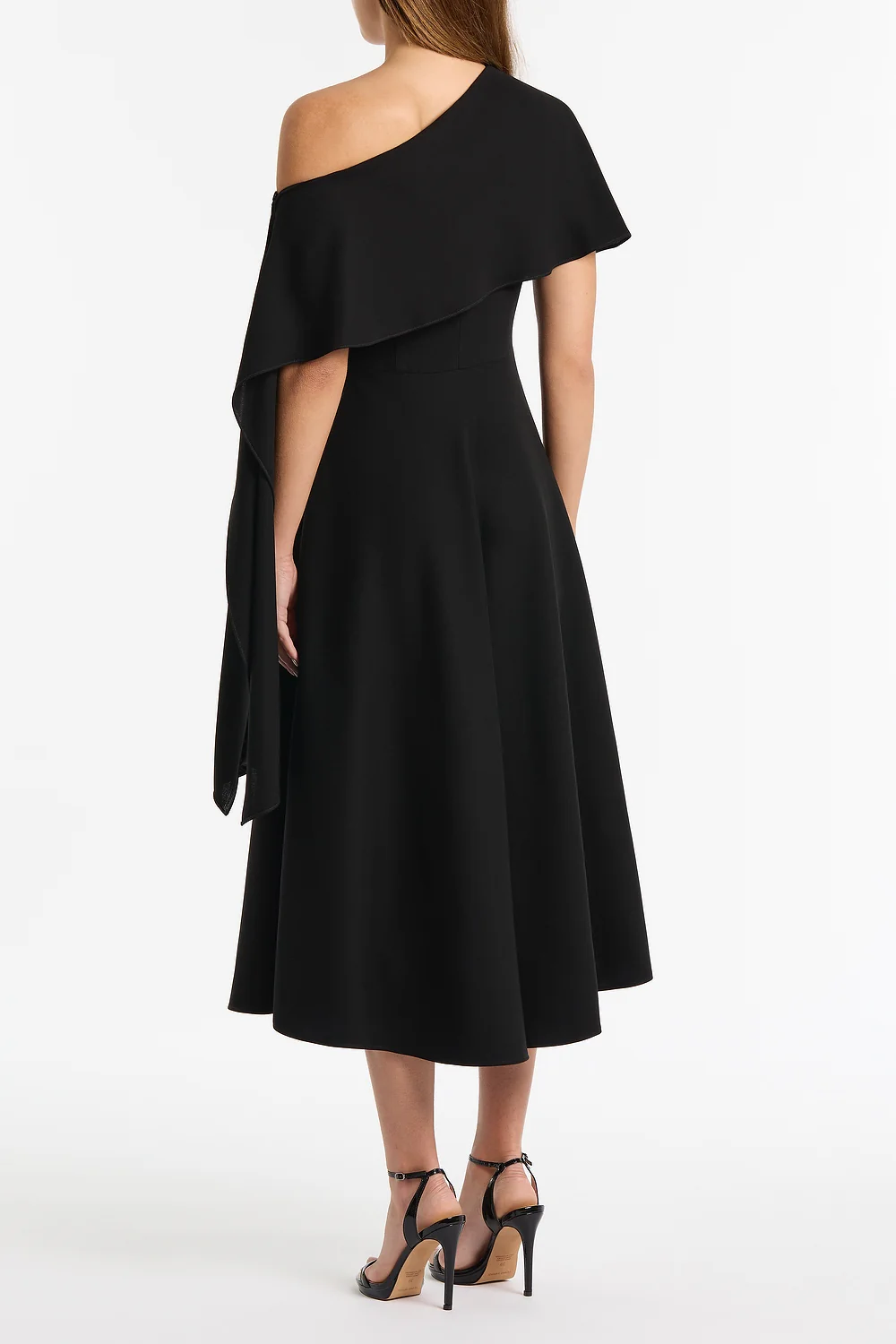 BLACK CREPE COLD SHOULDER DRESS - Image 2