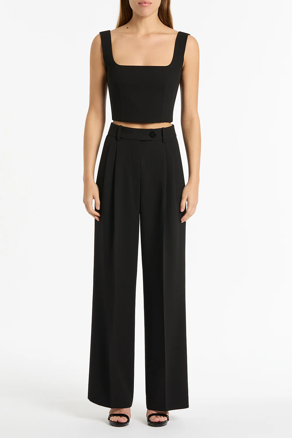 BLACK CREPE CROP TOP - Image 4