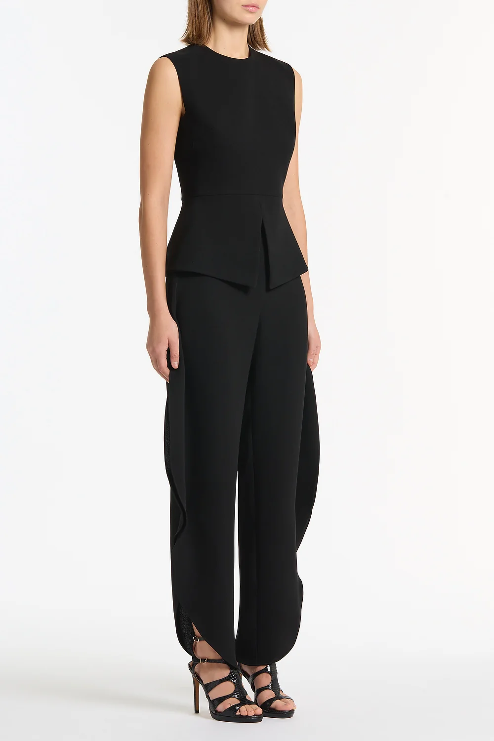 BLACK CREPE PETAL PANT - Image 2