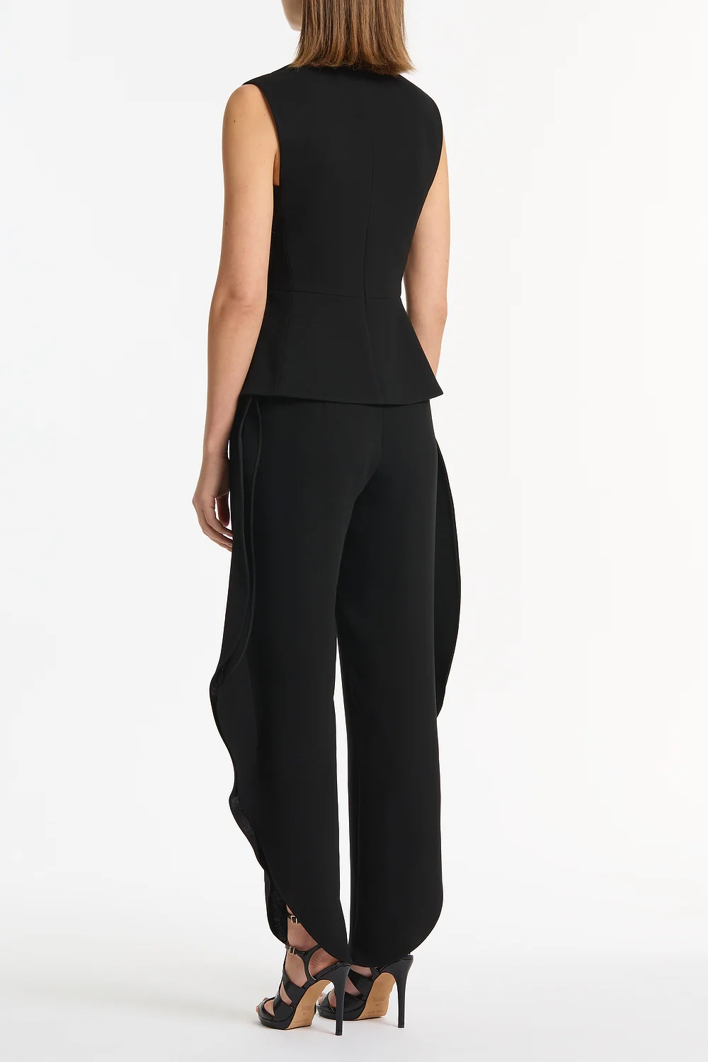 BLACK CREPE PETAL PANT - Image 3