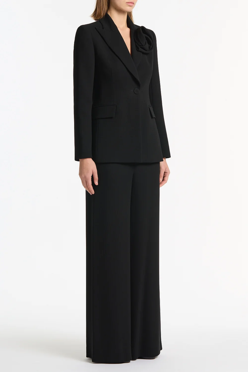 BLACK CREPE ROSE BLAZER - Image 2