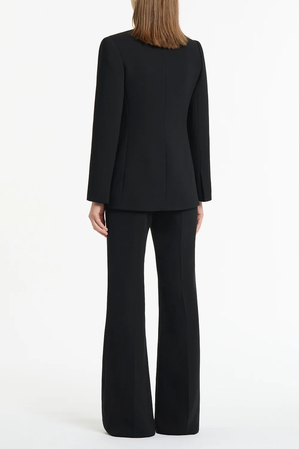BLACK CREPE SHAWL COLLAR JACKET - Image 3