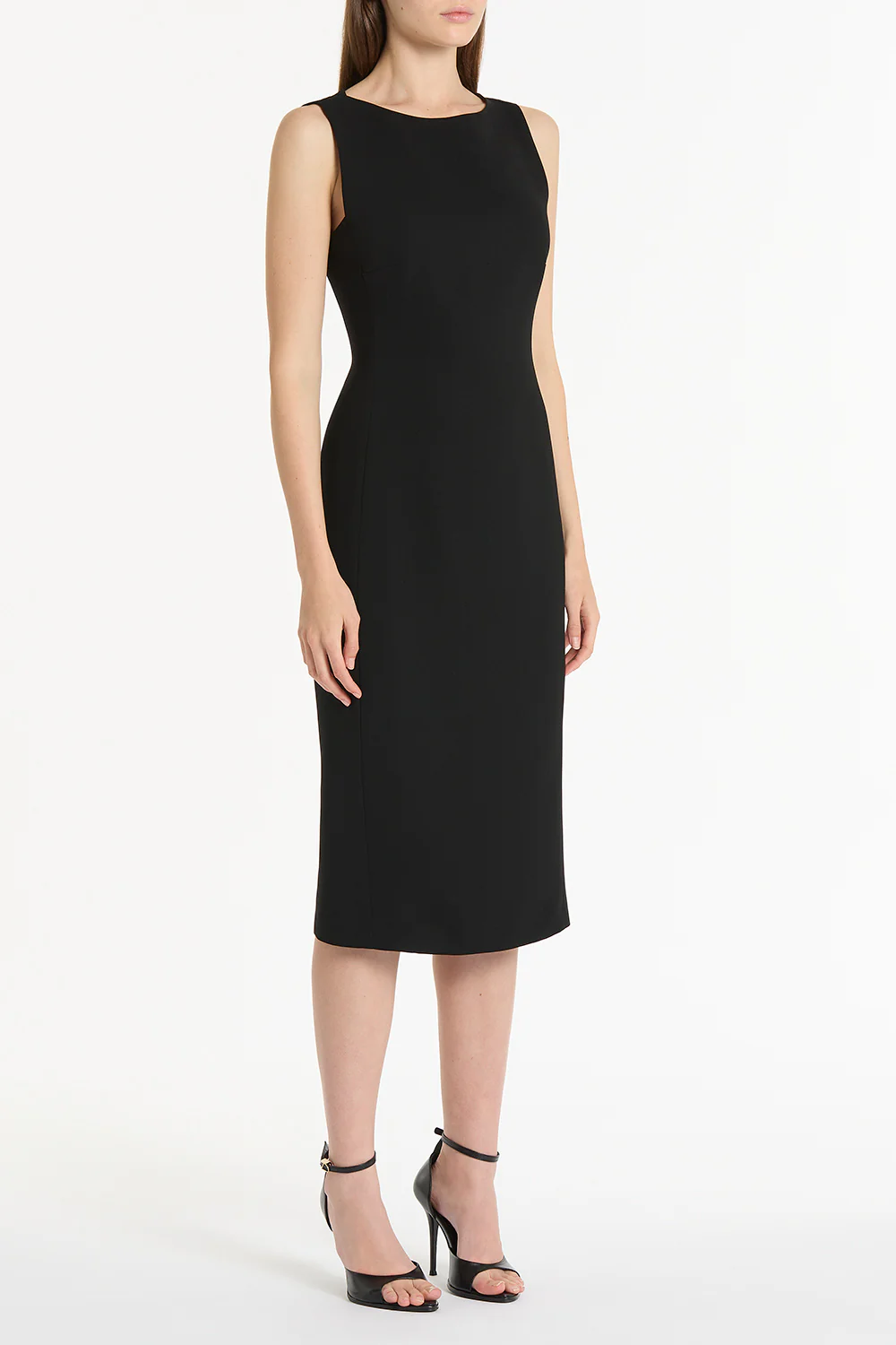 BLACK CREPE SHEATH DRESS - Image 3