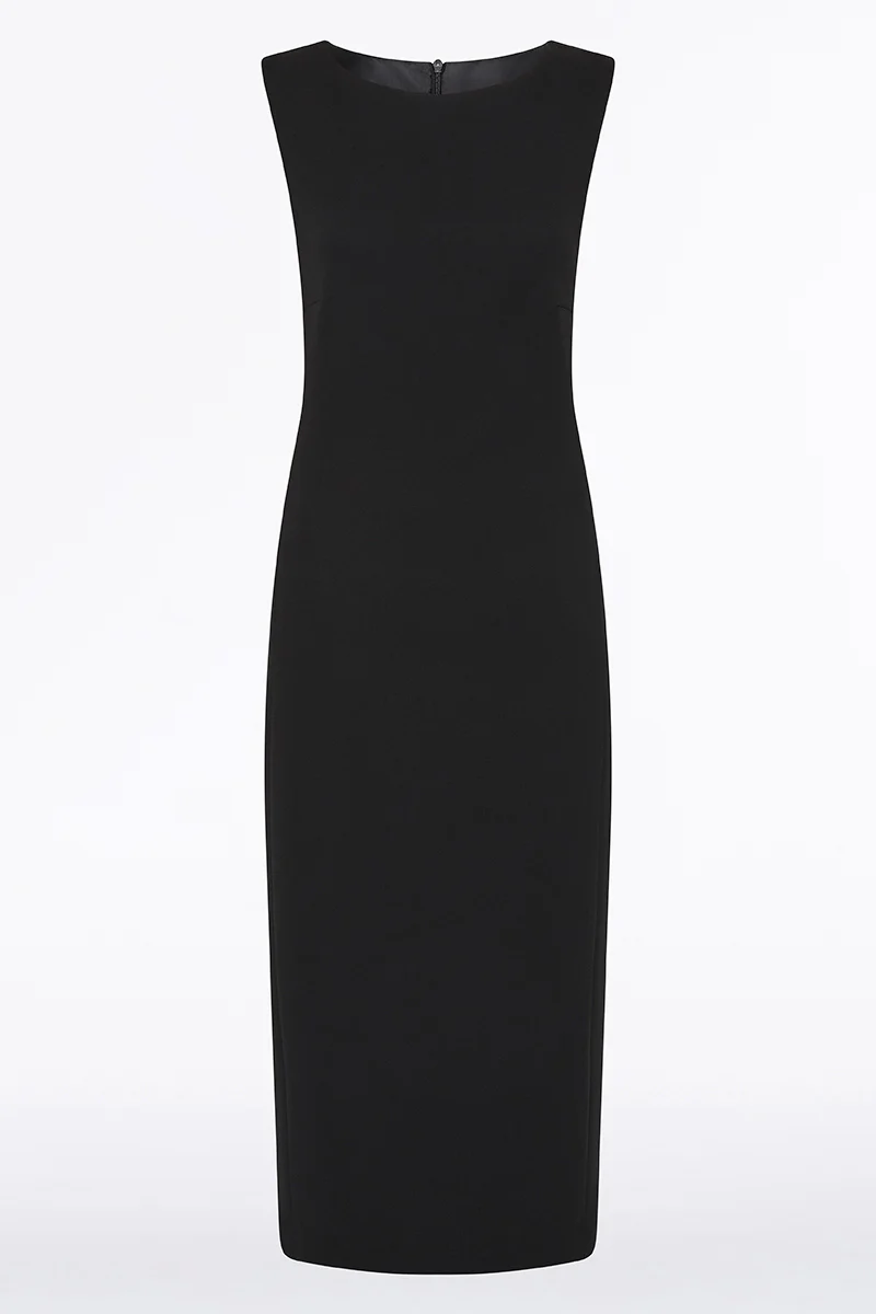 BLACK CREPE SHEATH DRESS - Image 5