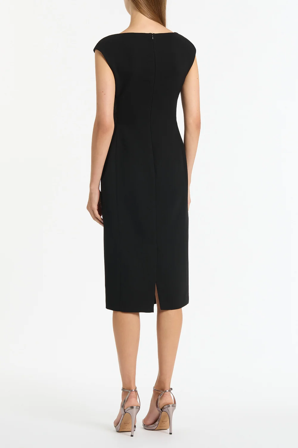 BLACK CREPE TIE FRONT DRESS - Image 2