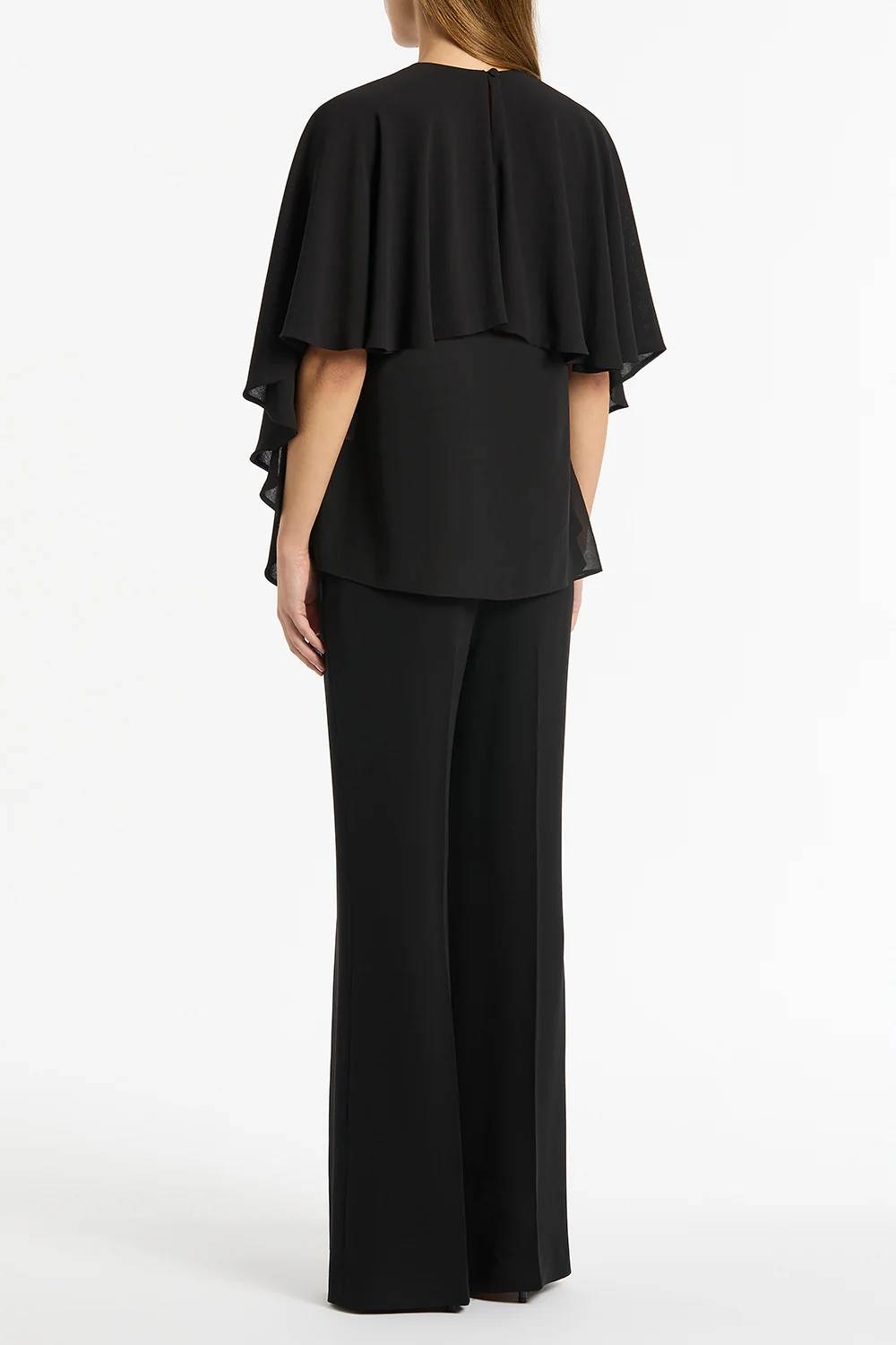 BLACK GEORGETTE CASCATA TOP - Image 2