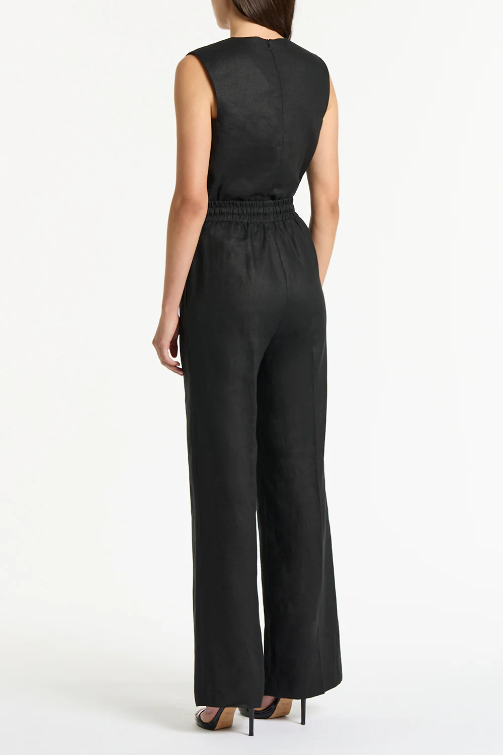 BLACK LINEN LOUNGE PANT - Image 2
