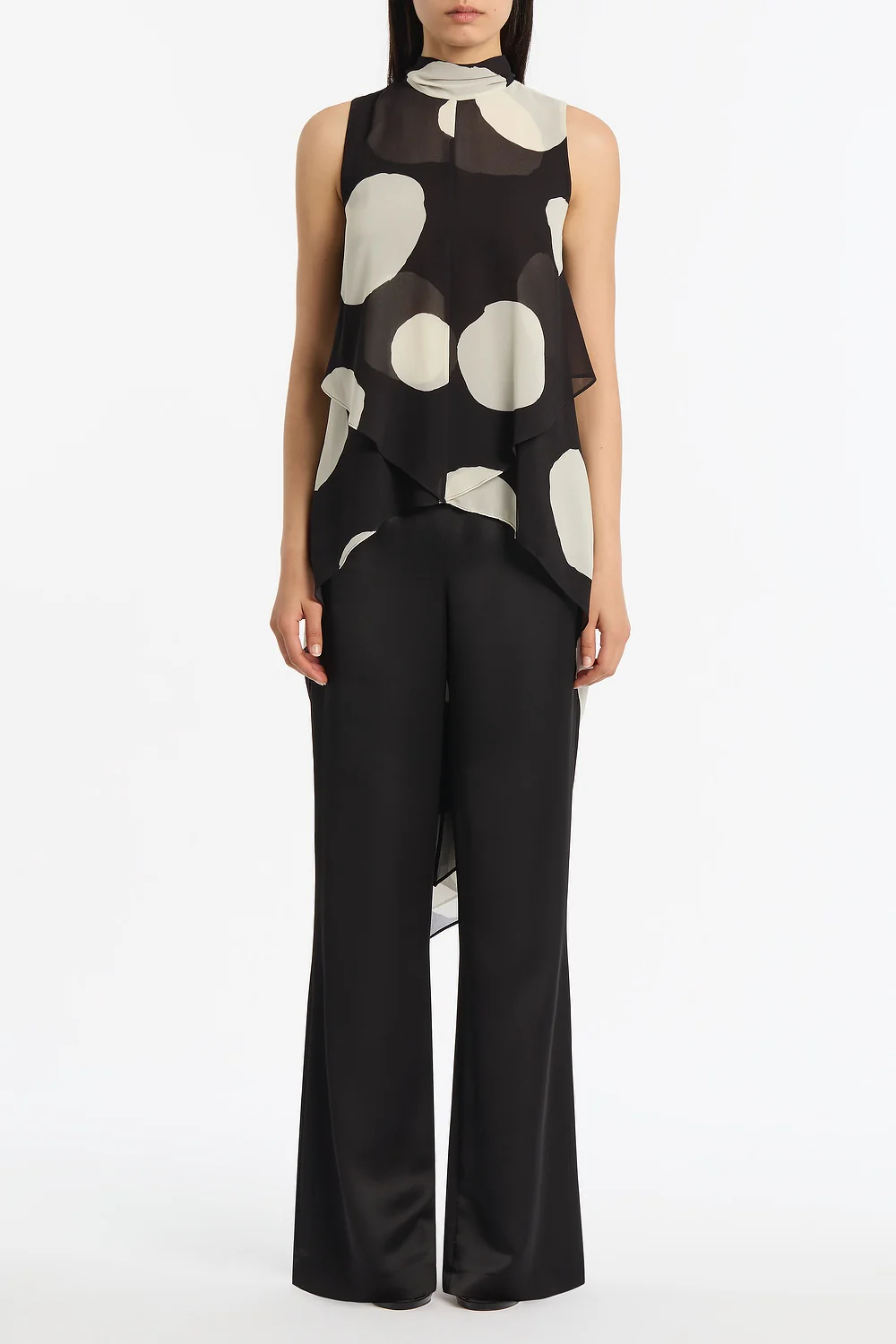 BLACK LUSTRE SATIN ELASTIC PANT - Image 5