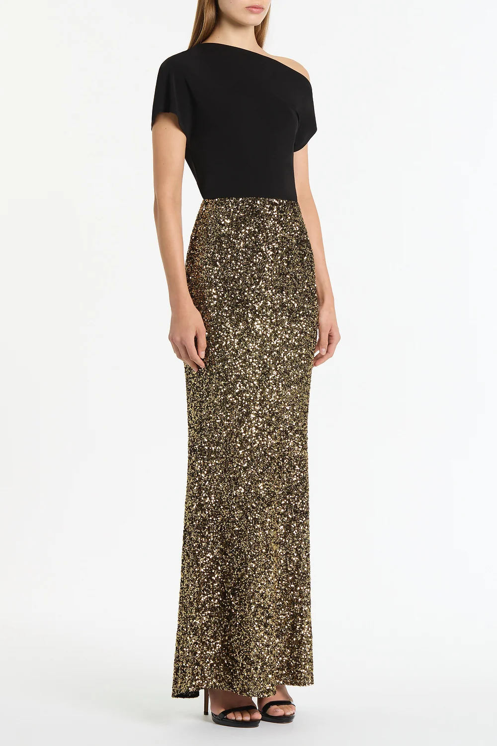 BLACK MATTE JERSEY OFF-SHOULDER TOP - Image 3