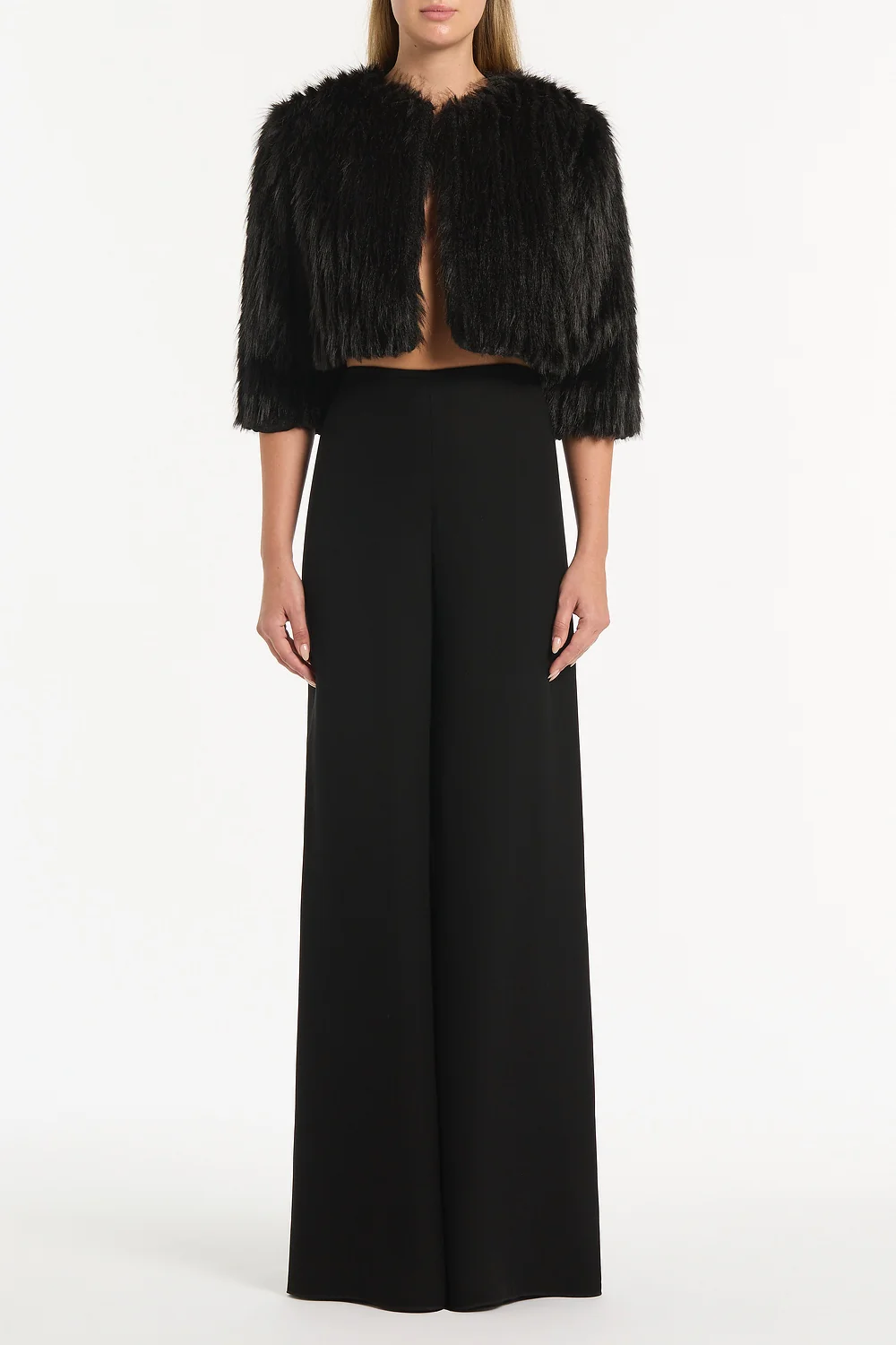 BLACK PIUMA FUR BOLERO