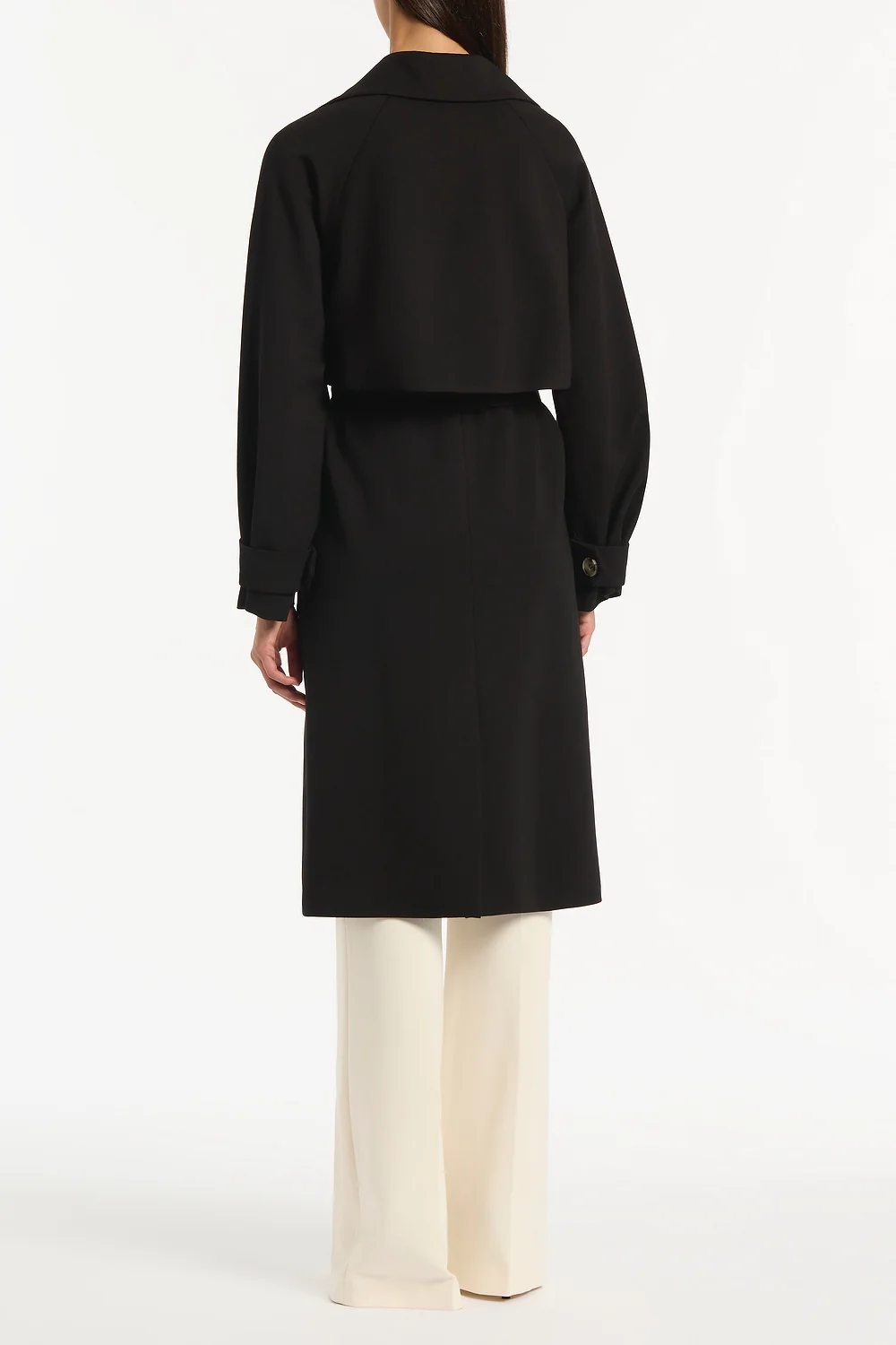 BLACK PONTE TRENCH COAT - Image 2