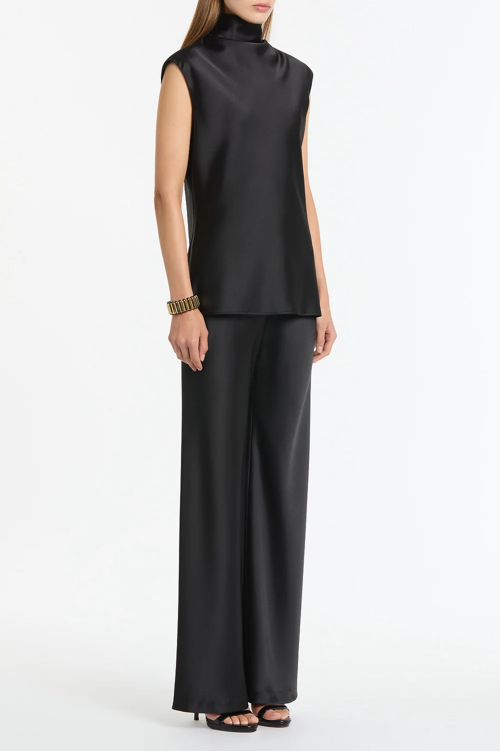 BLACK SATIN BIAS PANT - Image 3