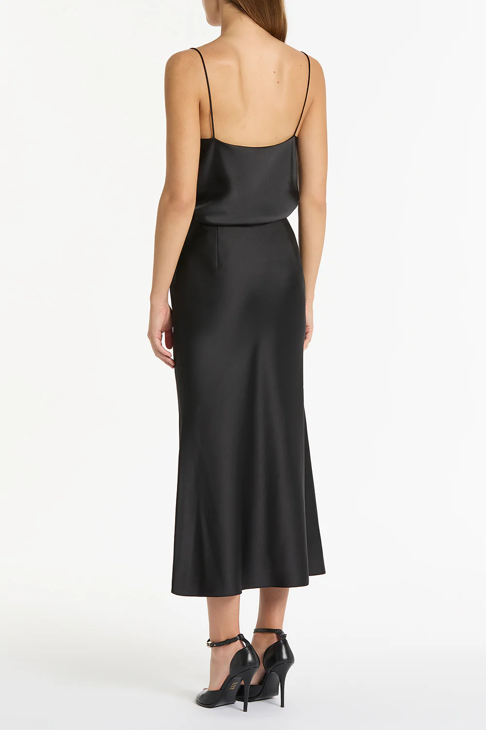 BLACK SATIN COWL NECK CAMI - Image 2