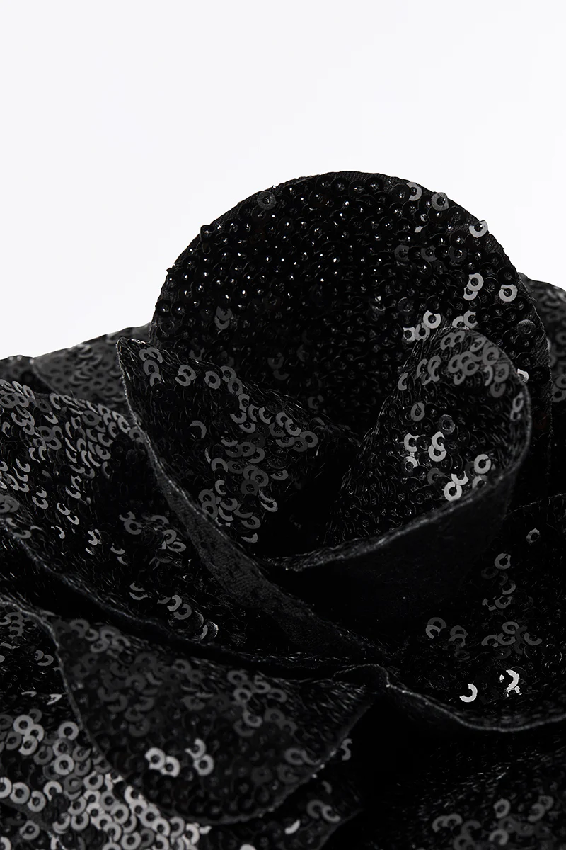 BLACK SEQUIN FIORE BROOCH - Image 2