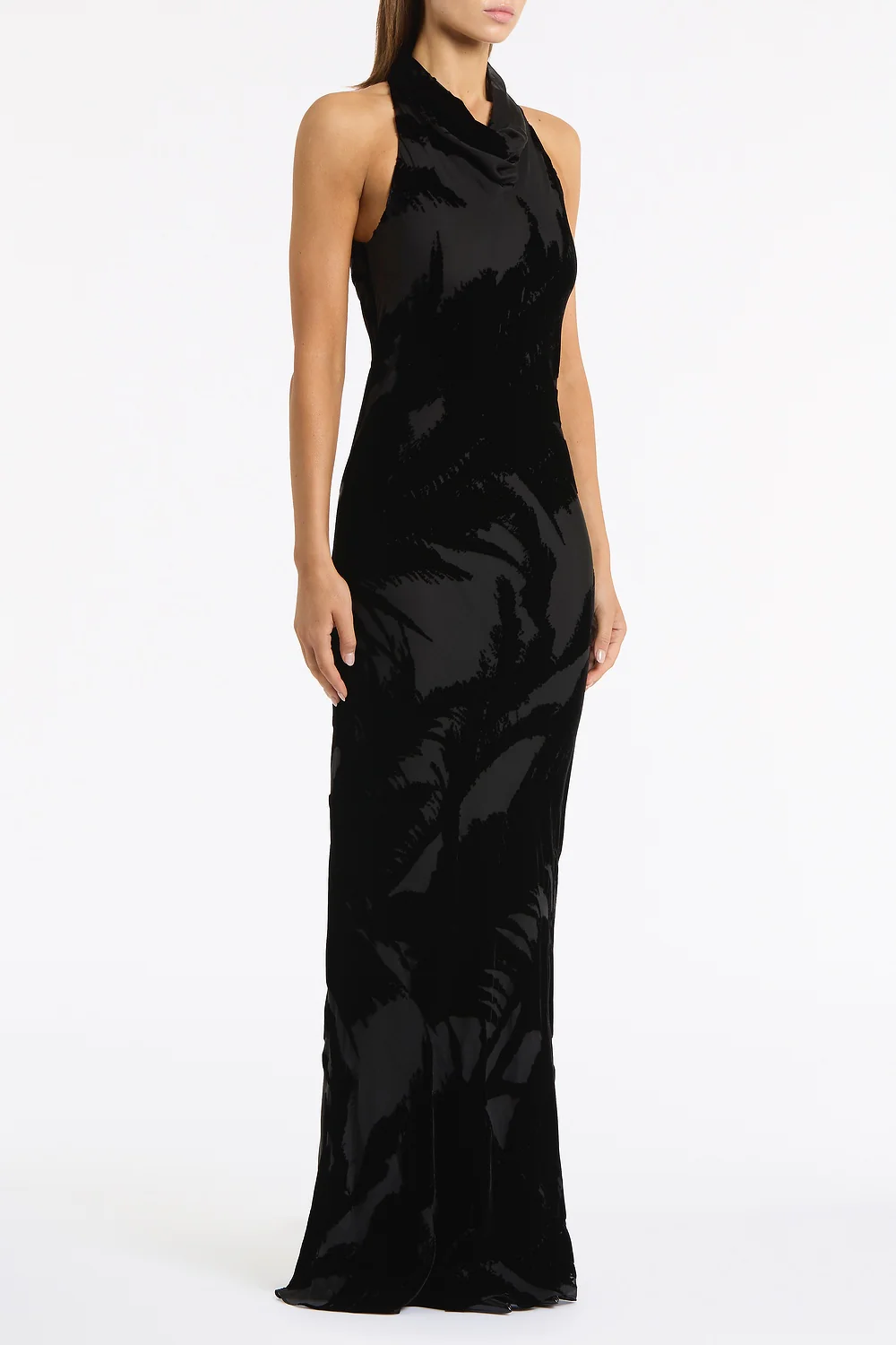 BLACK VELVET BURNOUT BIAS GOWN - Image 2