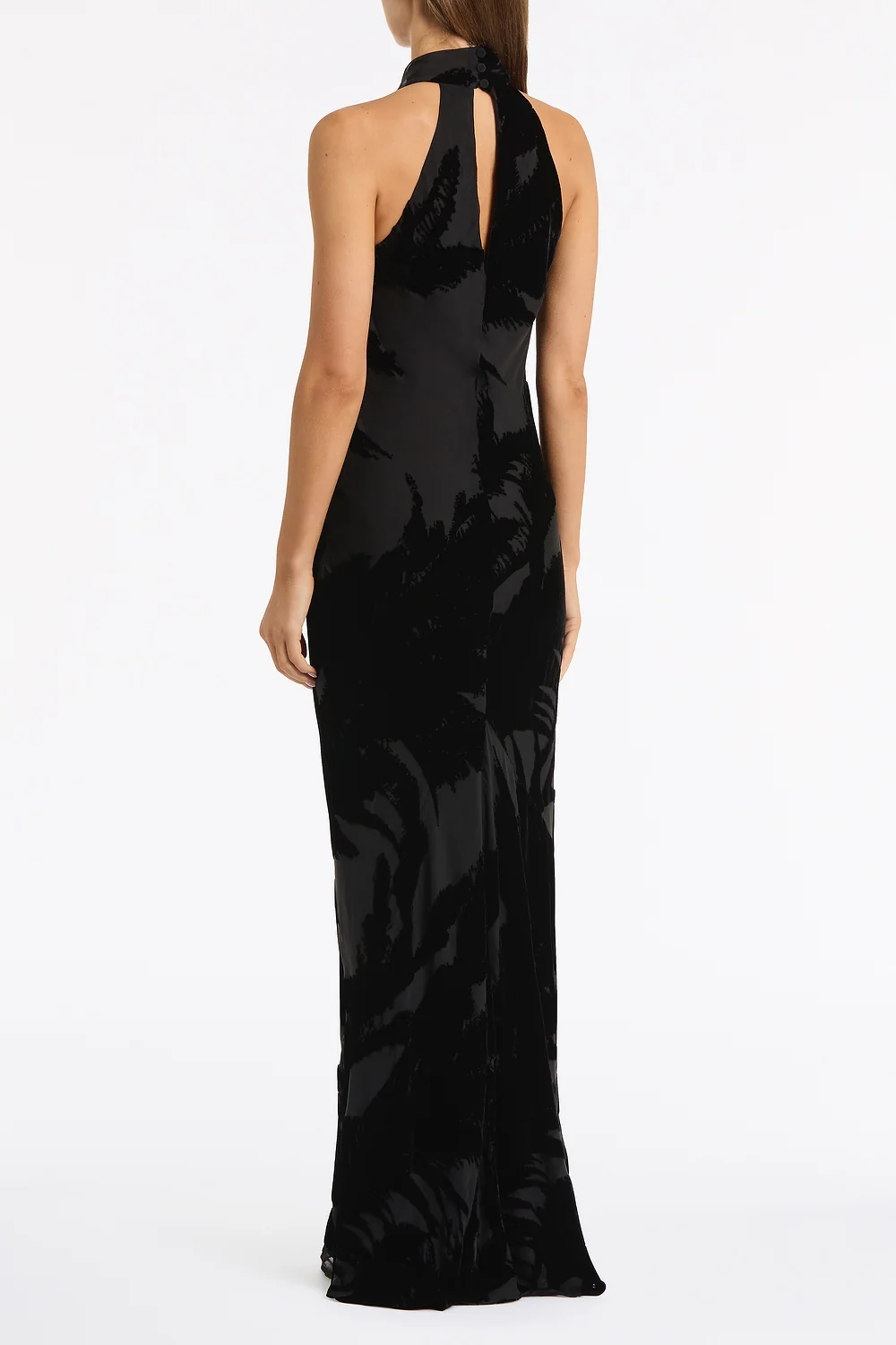 BLACK VELVET BURNOUT BIAS GOWN - Image 3