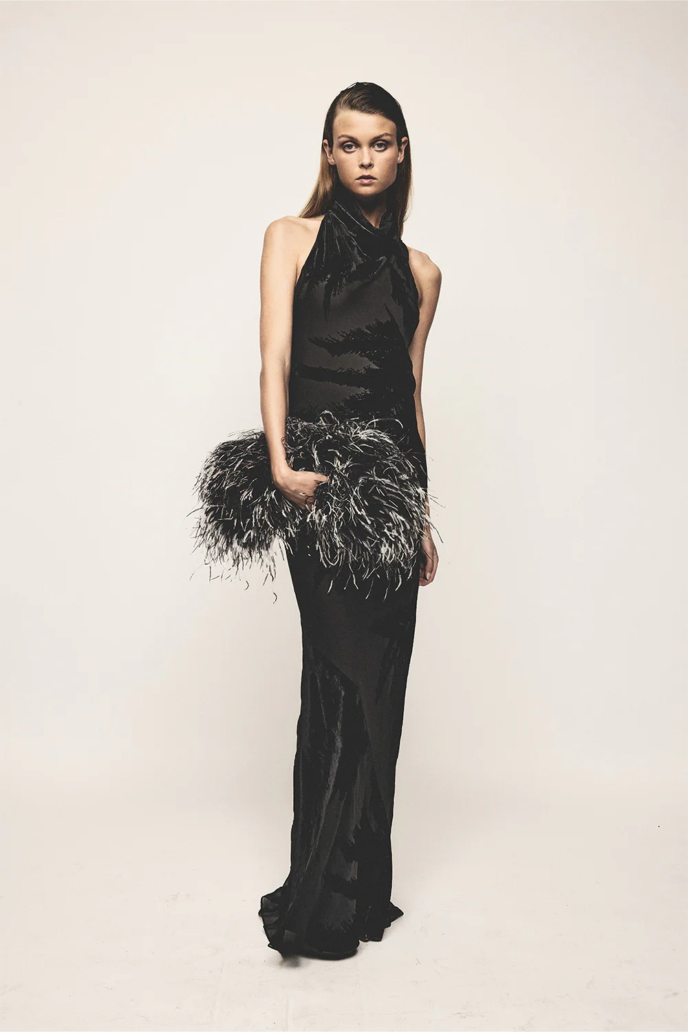 BLACK VELVET BURNOUT BIAS GOWN - Image 6