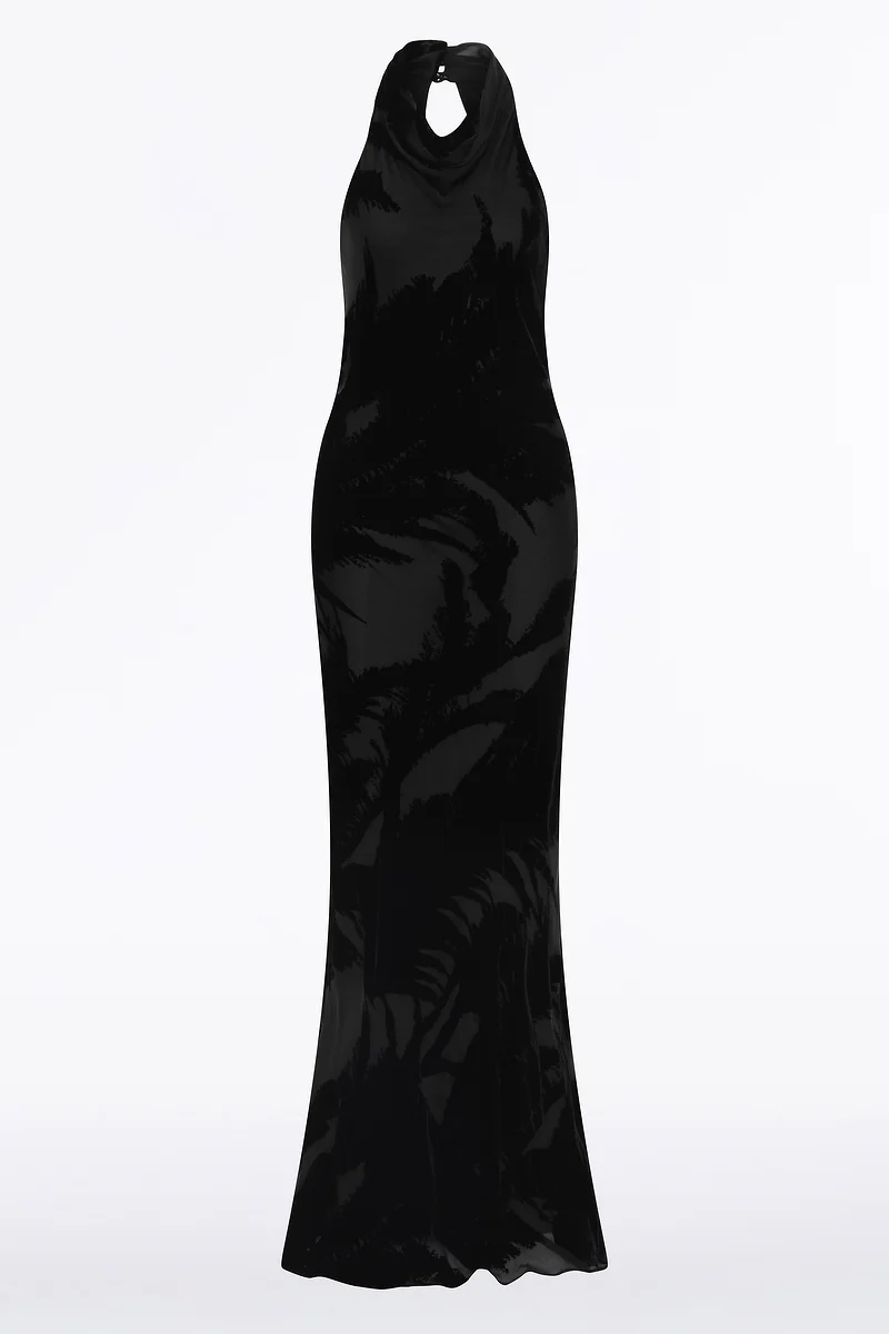 BLACK VELVET BURNOUT BIAS GOWN - Image 8