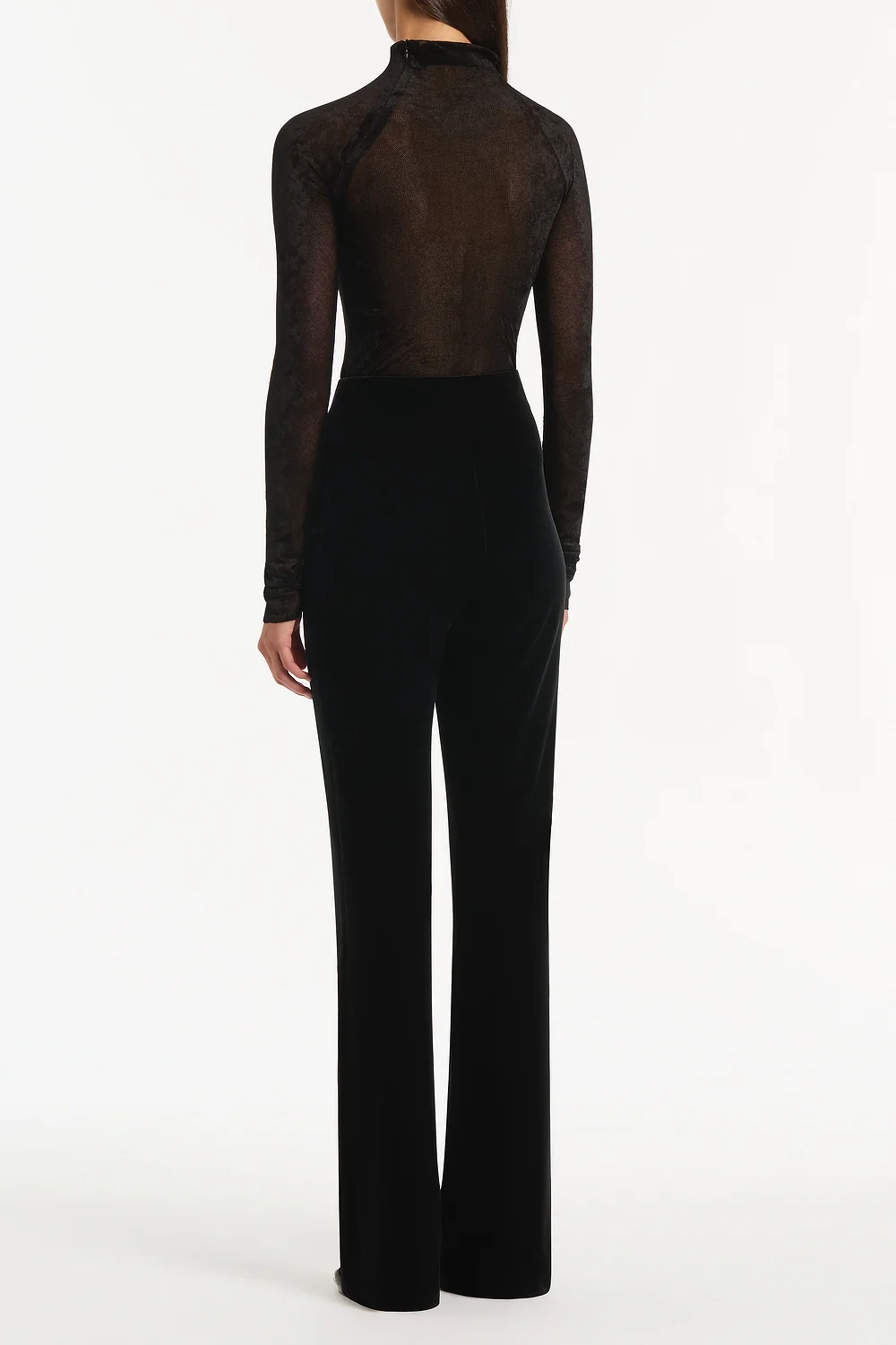 BLACK VELVET MESH BODYSUIT - Image 3
