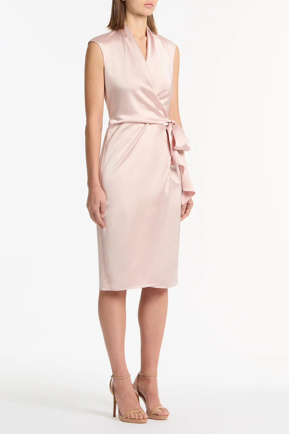 BLUSH LUSTRE SATIN WRAP DRESS - Image 2