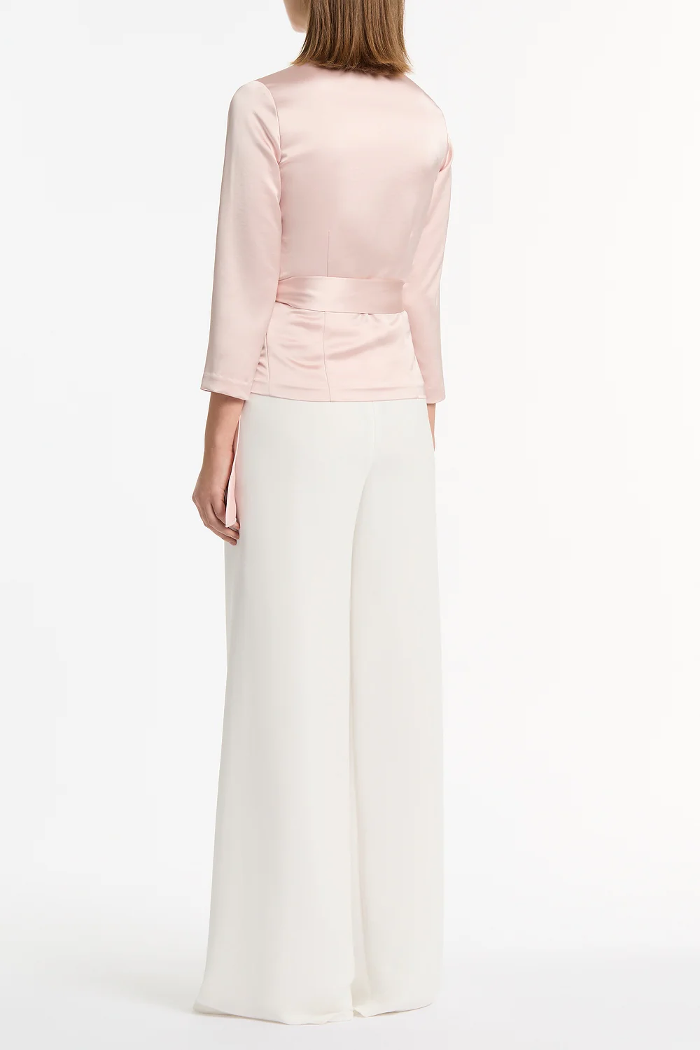 BLUSH LUSTRE SATIN WRAP TOP - Image 3