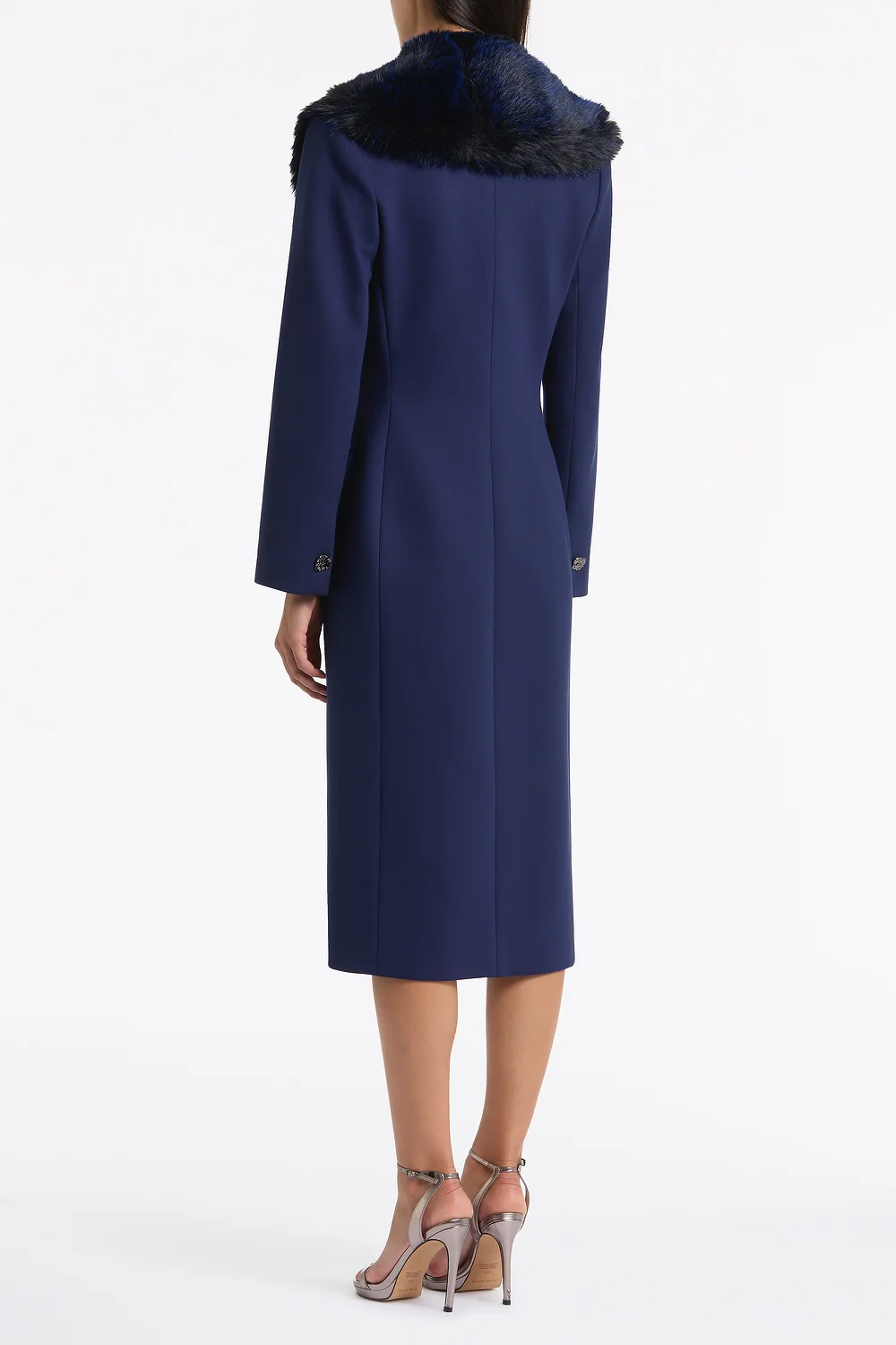 BRIGHT NAVY TIPPED FUR STOLE - Image 3
