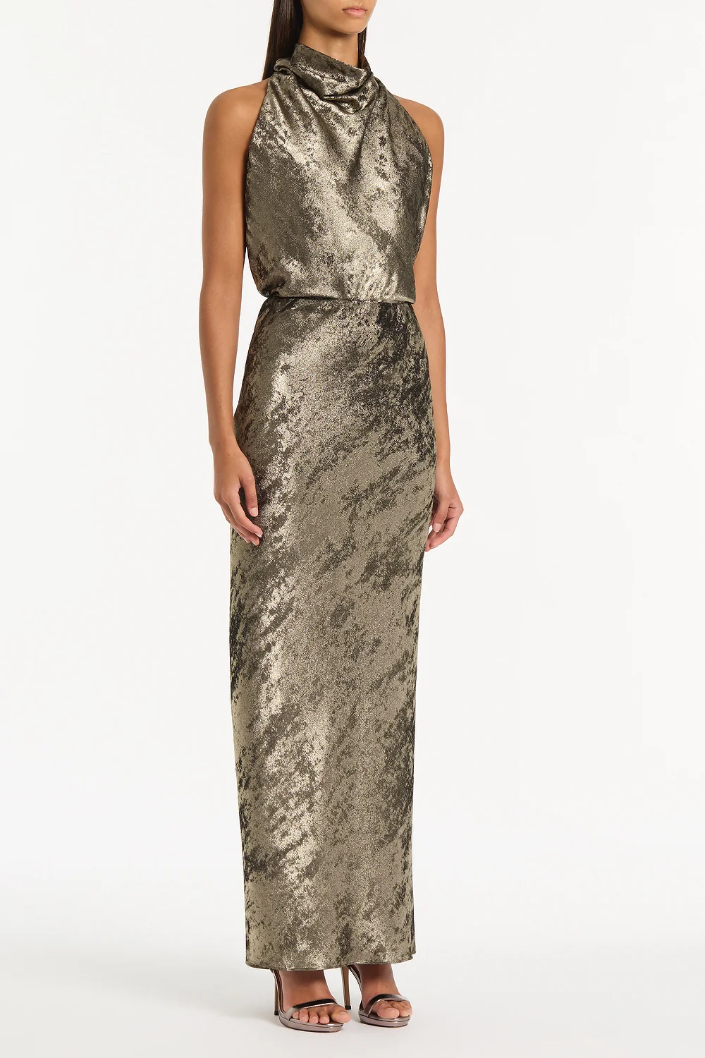 BURNISHED METALLIC HALTER TOP - Image 3