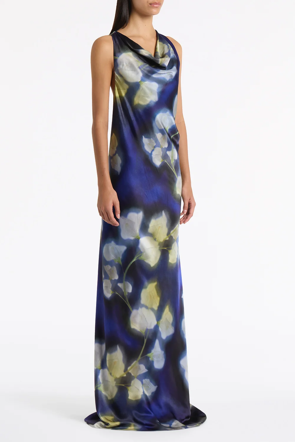 CALLA LILY SILK VISCOSE COWL FRONT GOWN - Image 2