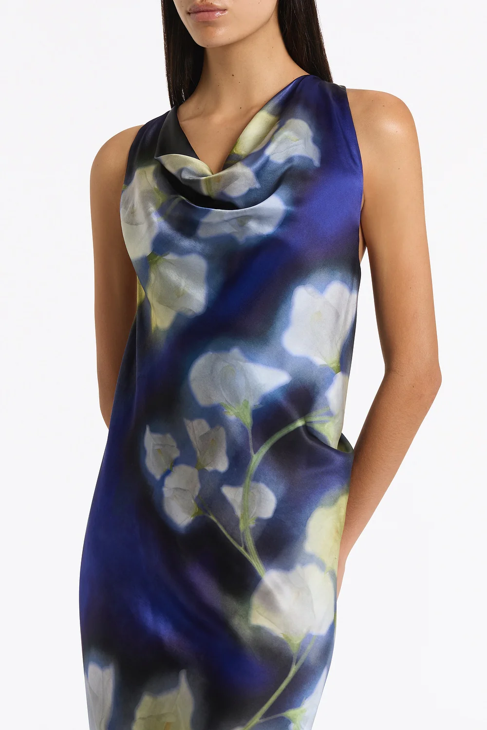 CALLA LILY SILK VISCOSE COWL FRONT GOWN - Image 3