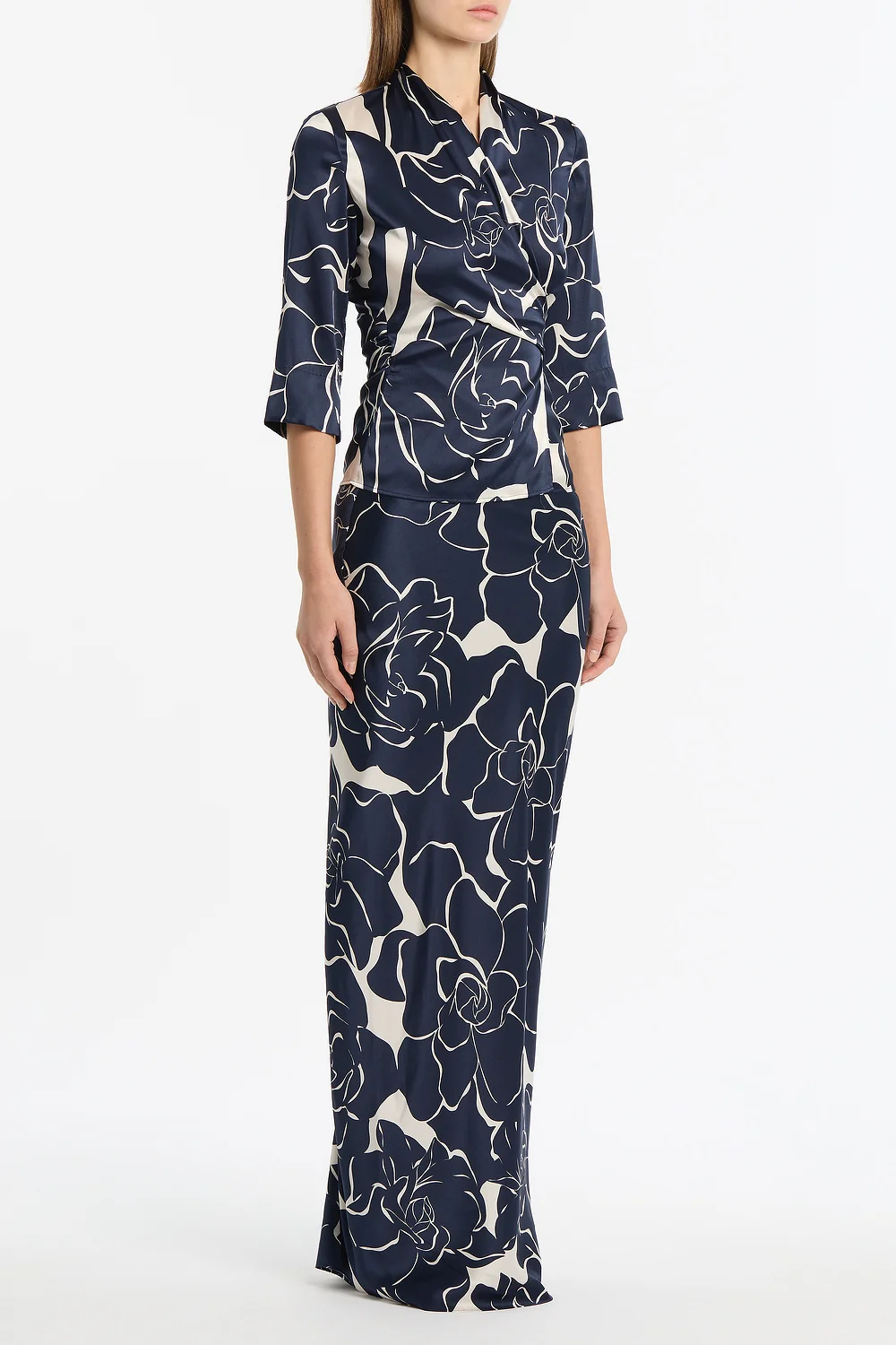 CELESTIAL PETALS SILK VISCOSE WRAP TOP - Image 2
