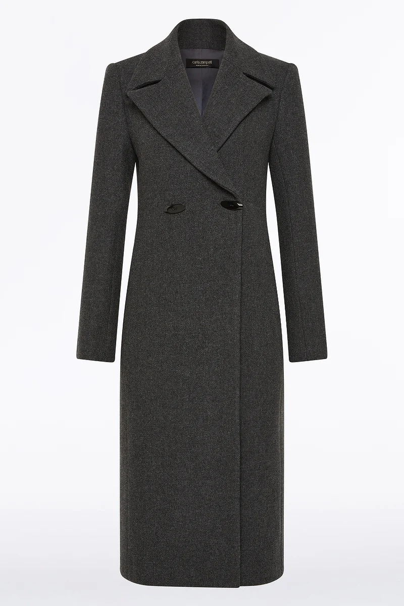 CHARCOAL ITALIAN WOOL COAT - Image 5