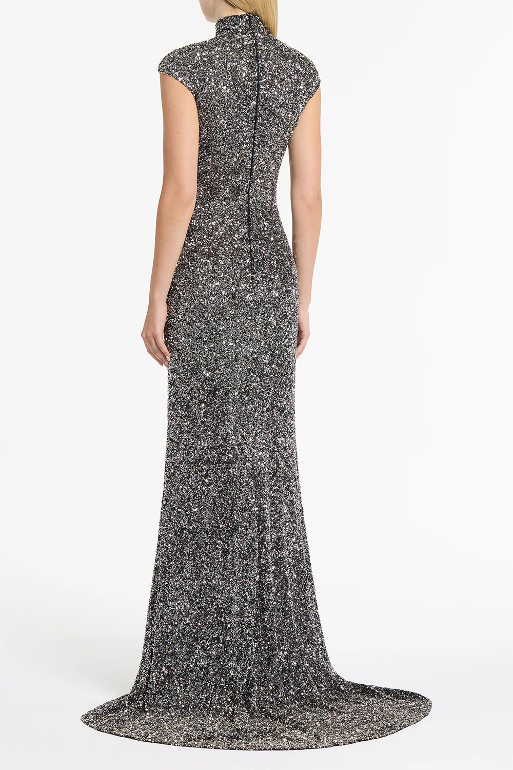 CHROME CRUSHED SEQUIN POLO GOWN - Image 2
