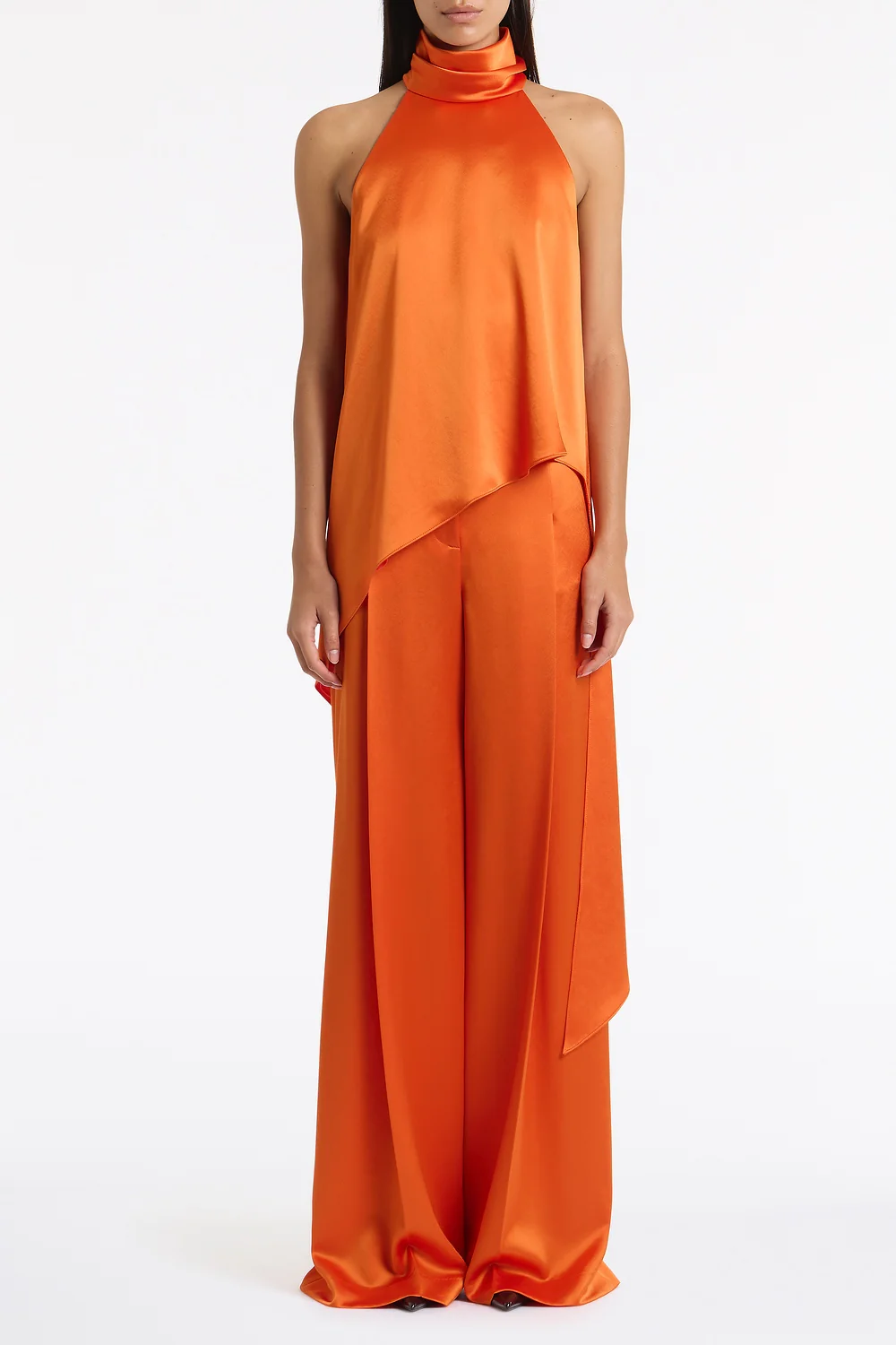 CLEMENTINE SATIN ACETATE DEEP PLEAT PANT - Image 4