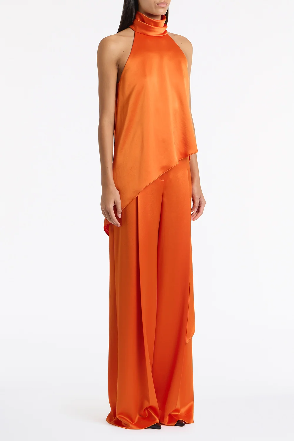 CLEMENTINE SATIN ACETATE DRAPED ASYMMETRIC TOP - Image 2