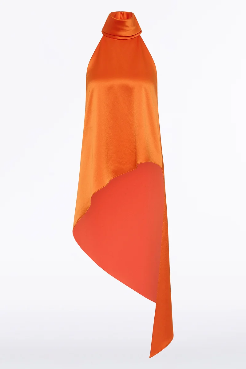 CLEMENTINE SATIN ACETATE DRAPED ASYMMETRIC TOP - Image 5