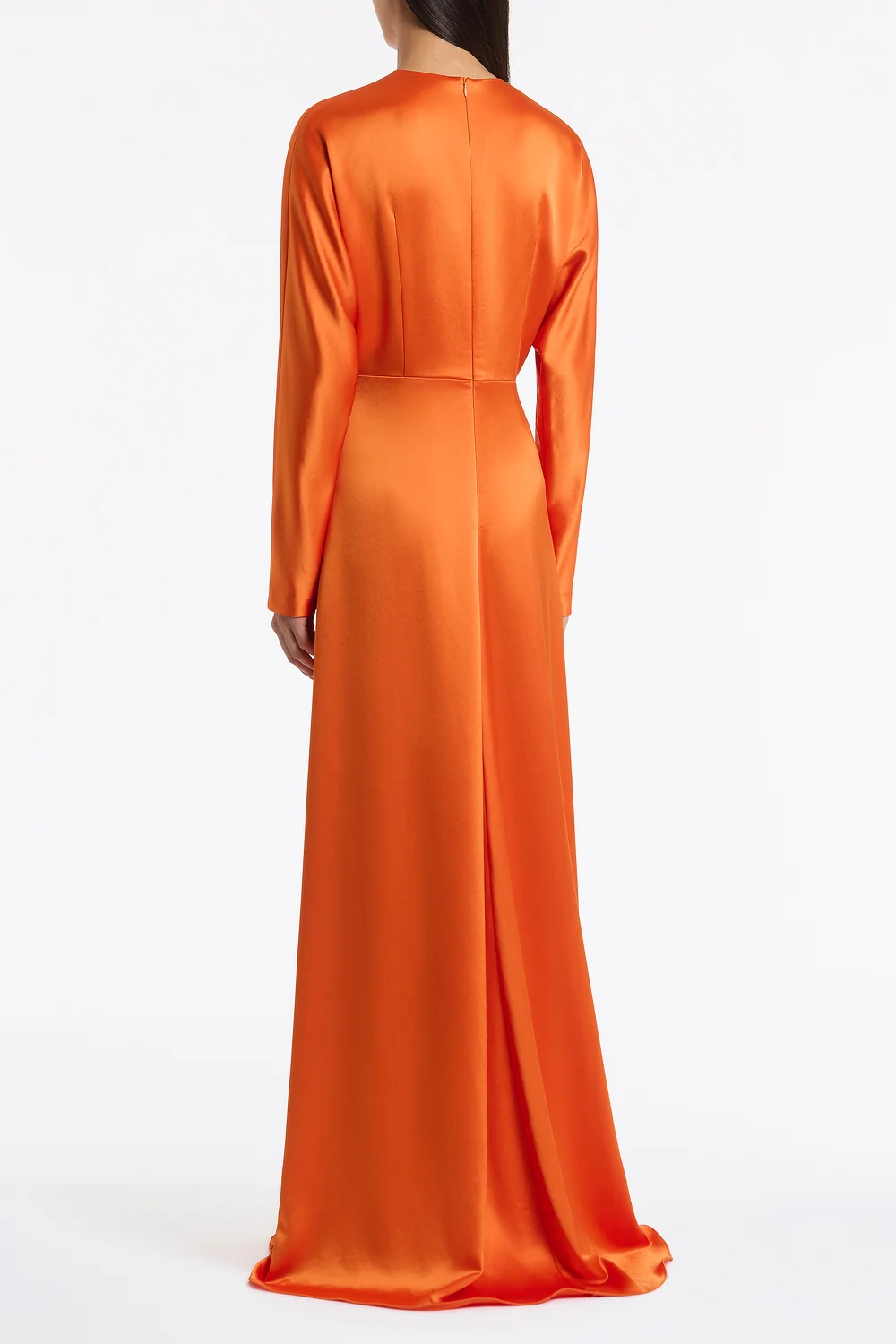 CLEMENTINE SATIN ACETATE DRAPED SOFT SLEEVE DRESS - Image 3