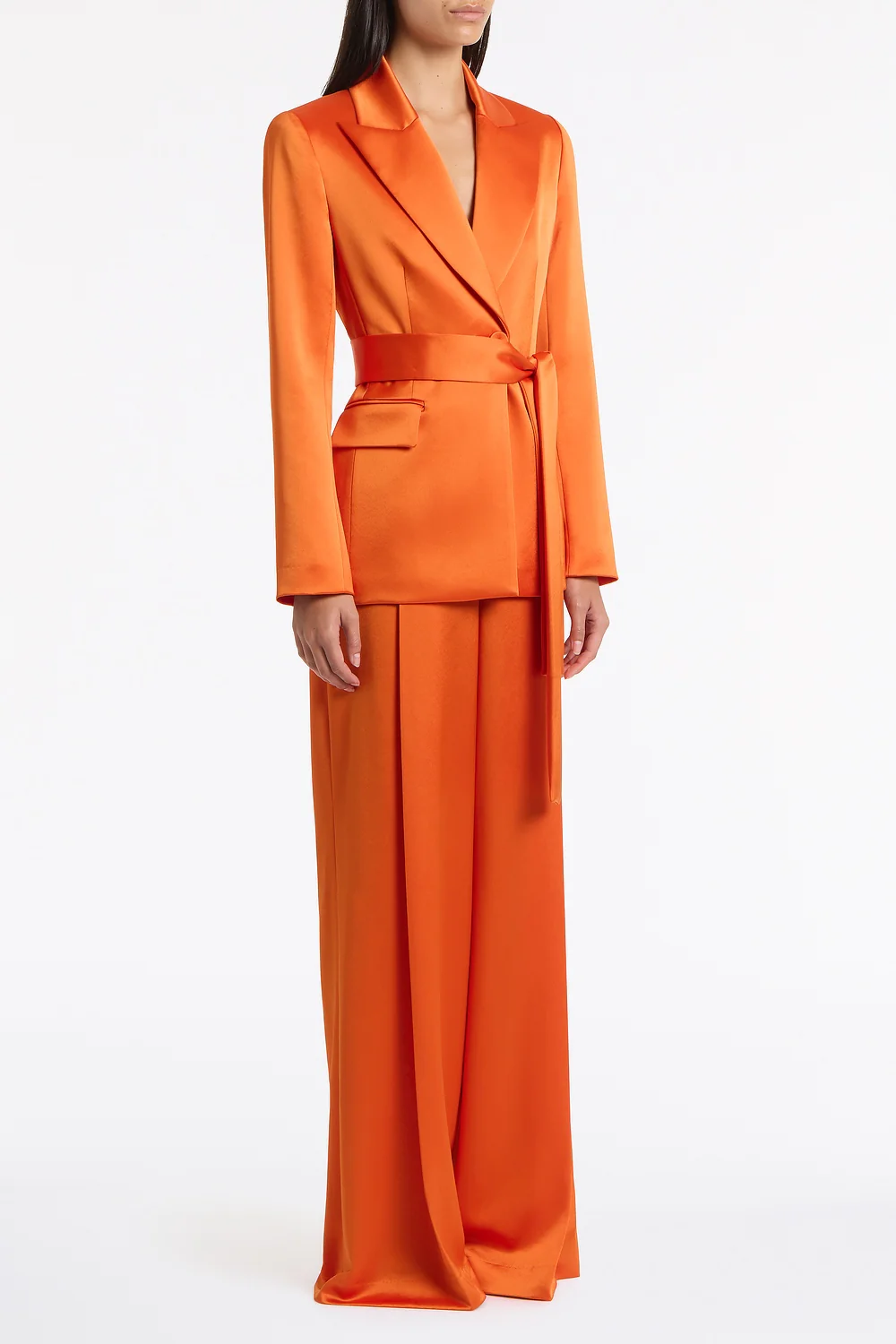CLEMENTINE SATIN ACETATE TIE WAIST BLAZER - Image 2