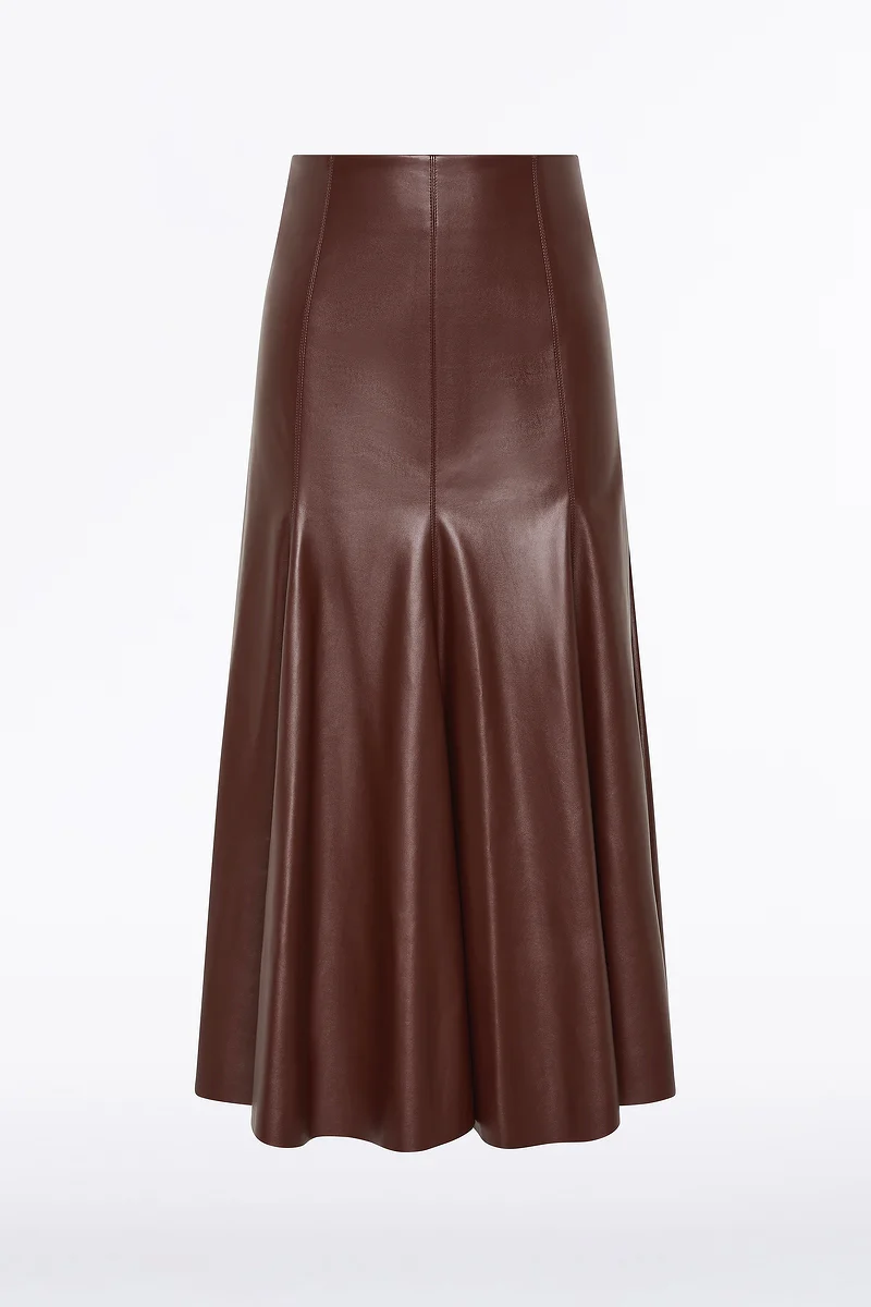COCOA FAUX LEATHER FLOUNCE SKIRT - Image 4
