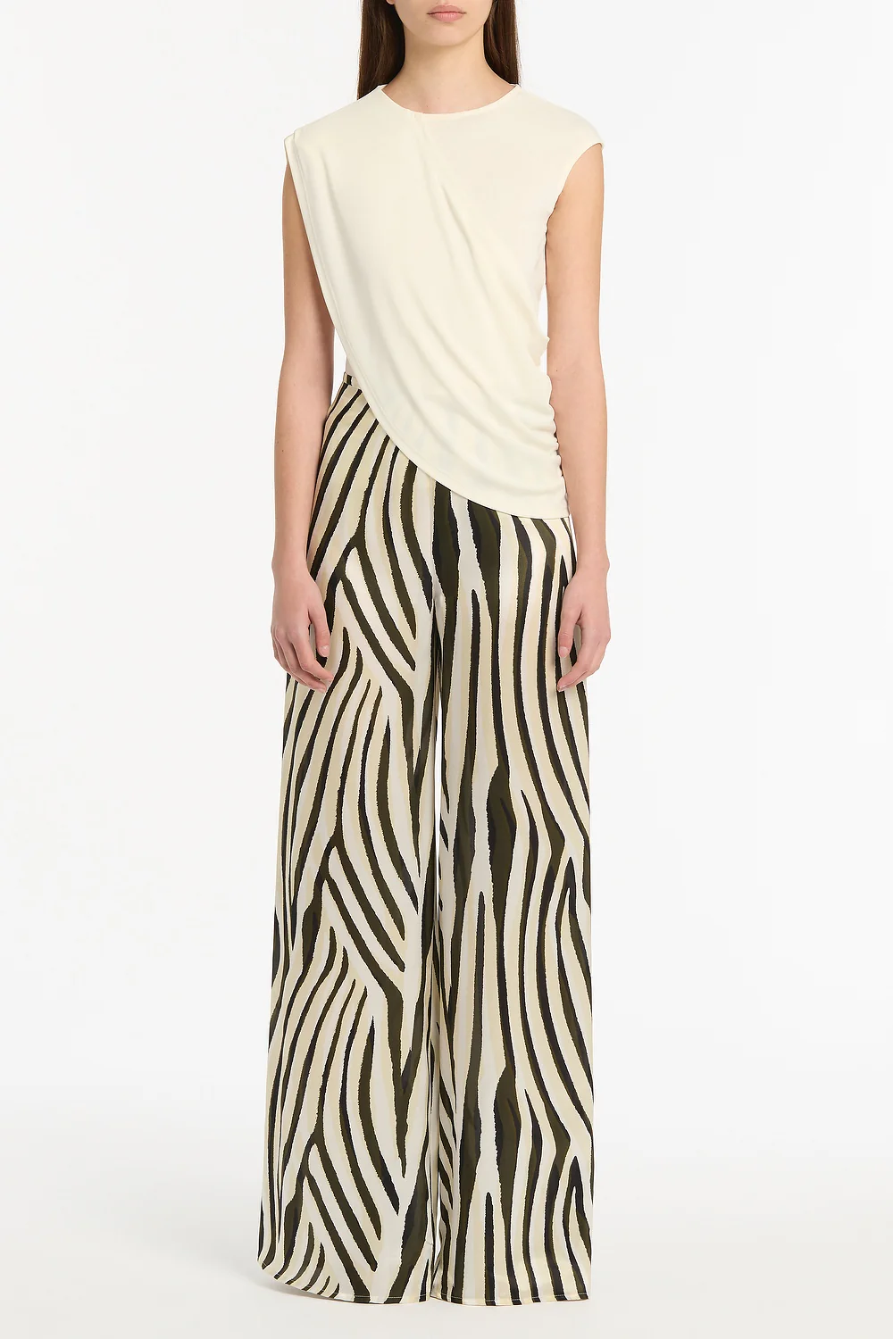 CREAM JERSEY TWIST TOP