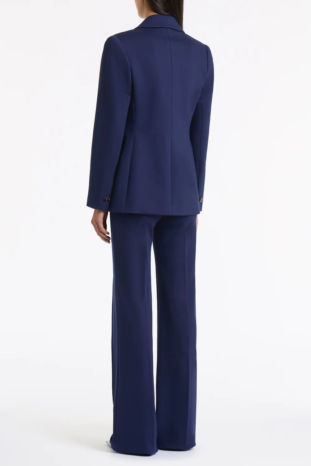 DEEP BLUE PONTE DOUBLE BREASTED BLAZER - Image 3