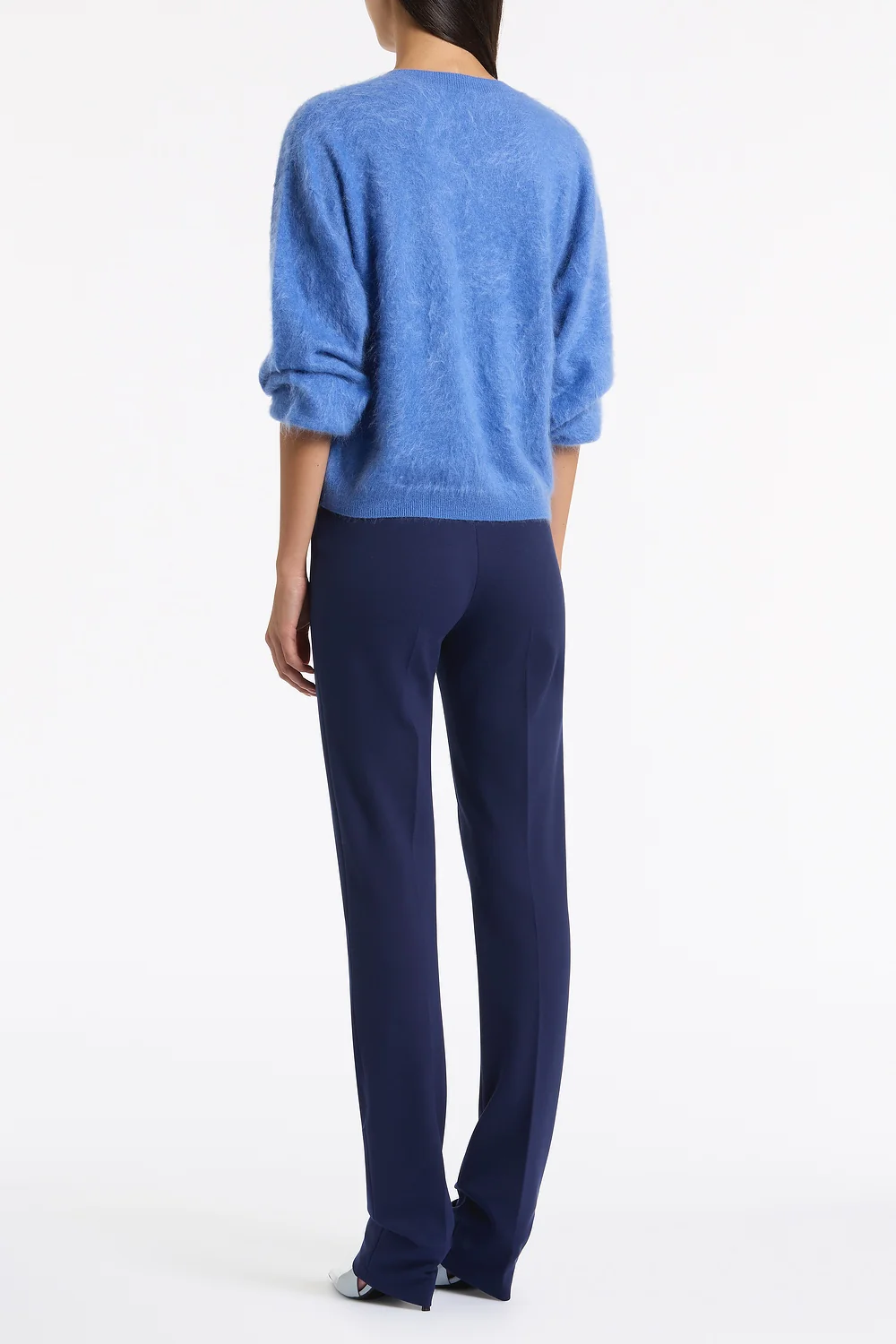 DEEP BLUE PONTE PINSTITCH SLIM LEG PANT - Image 3