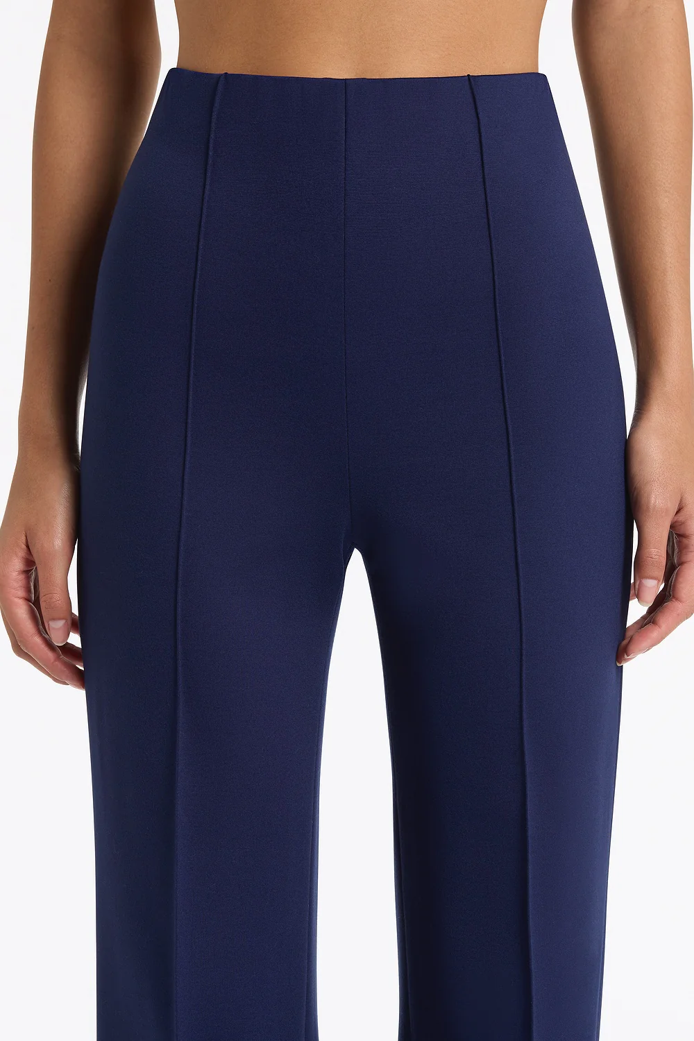 DEEP BLUE PONTE WIDE LEG PANT - Image 4