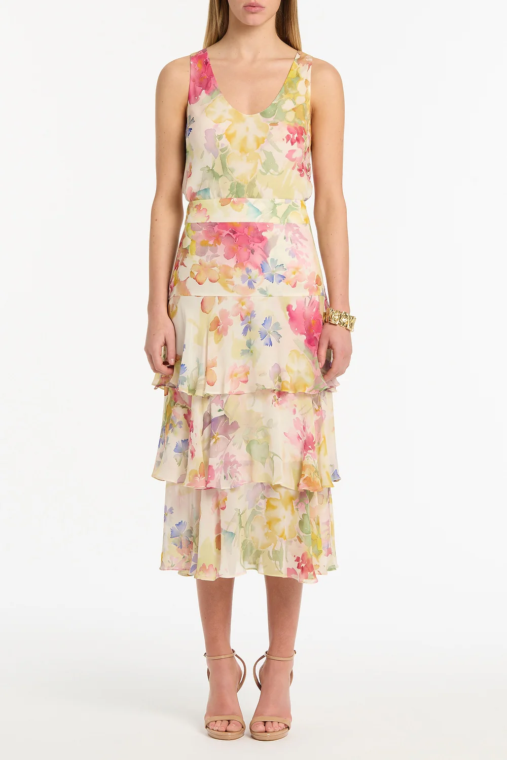 ETHEREA BLOOM TIERED RUFFLE SKIRT