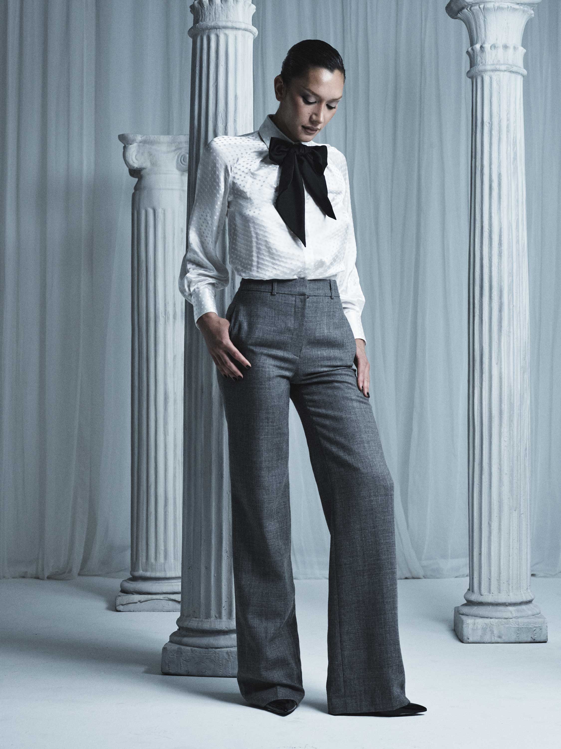 GREY MELANGE WOOL SUITING PANT - Image 5