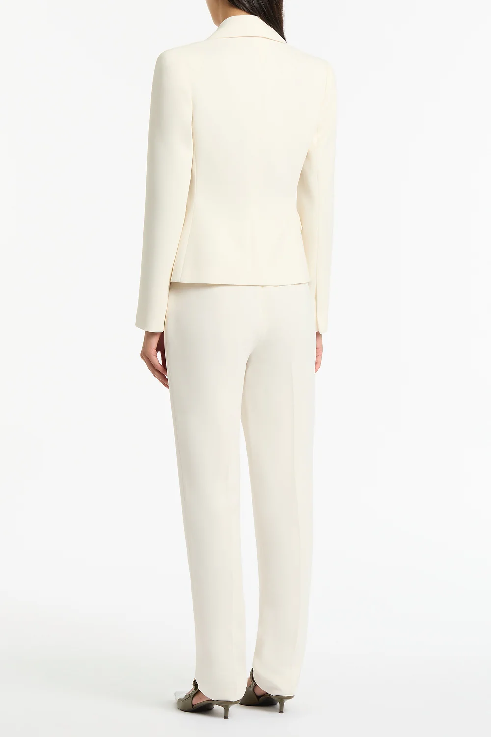 IVORY CREPE TAPERED LEG PLEAT PANT - Image 3