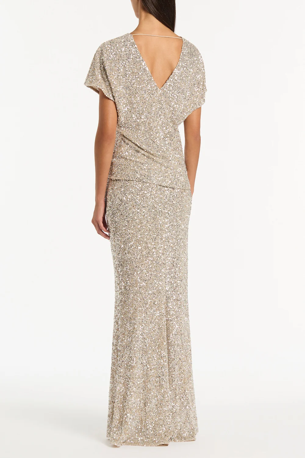 IVORY CRUSHED SEQUIN DRAPE TOP - Image 2